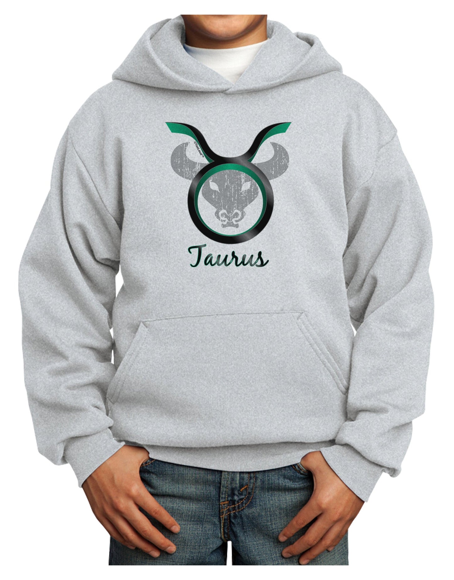 Taurus Symbol Youth Hoodie Pullover Sweatshirt-Youth Hoodie-TooLoud-Ash-XS-Davson Sales