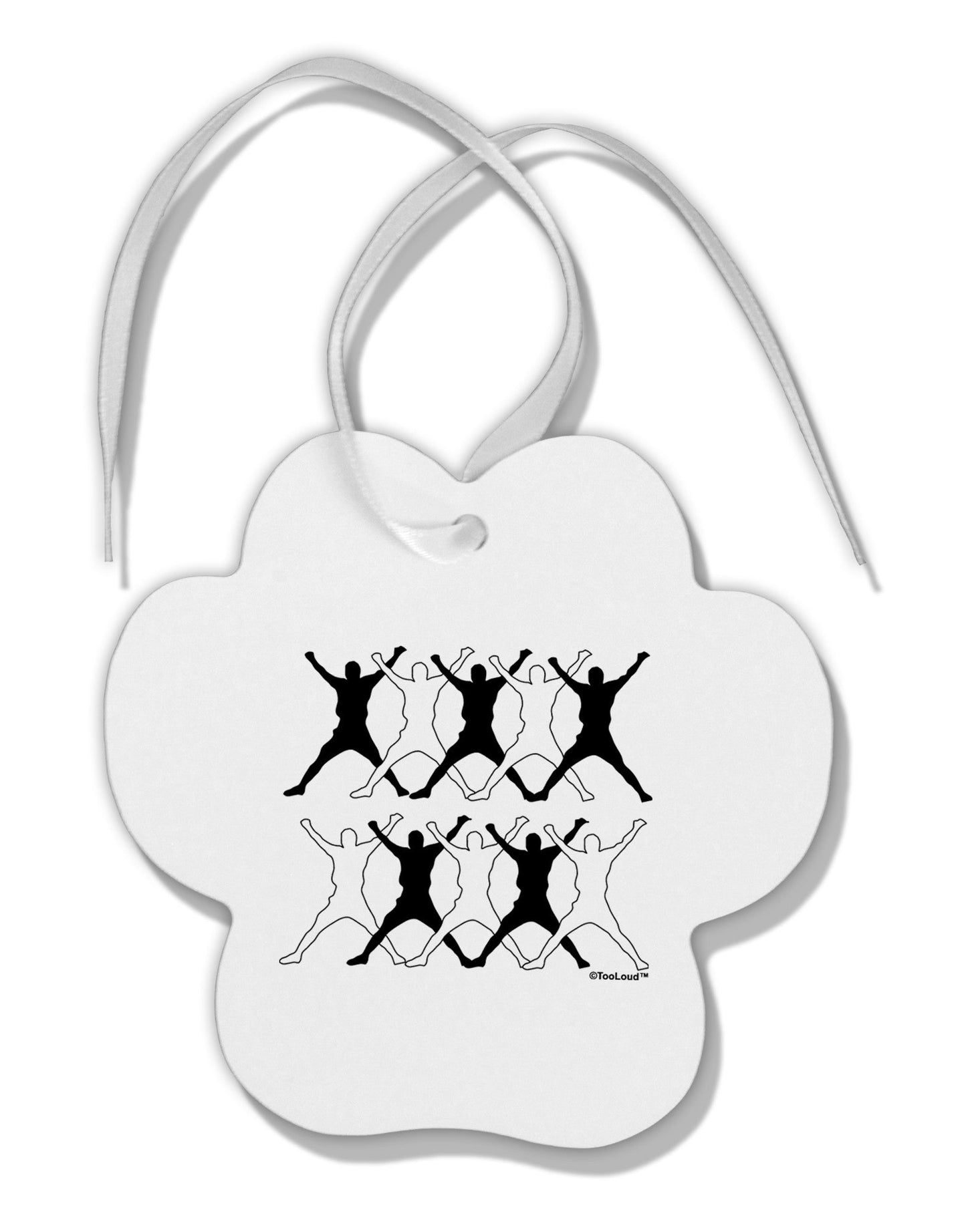 Ten Lords A Leaping Text Paw Print Shaped Ornament-Ornament-TooLoud-White-Davson Sales