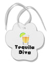 Tequila Diva - Cinco de Mayo Design Paw Print Shaped Ornament by TooLoud-Ornament-TooLoud-White-Davson Sales