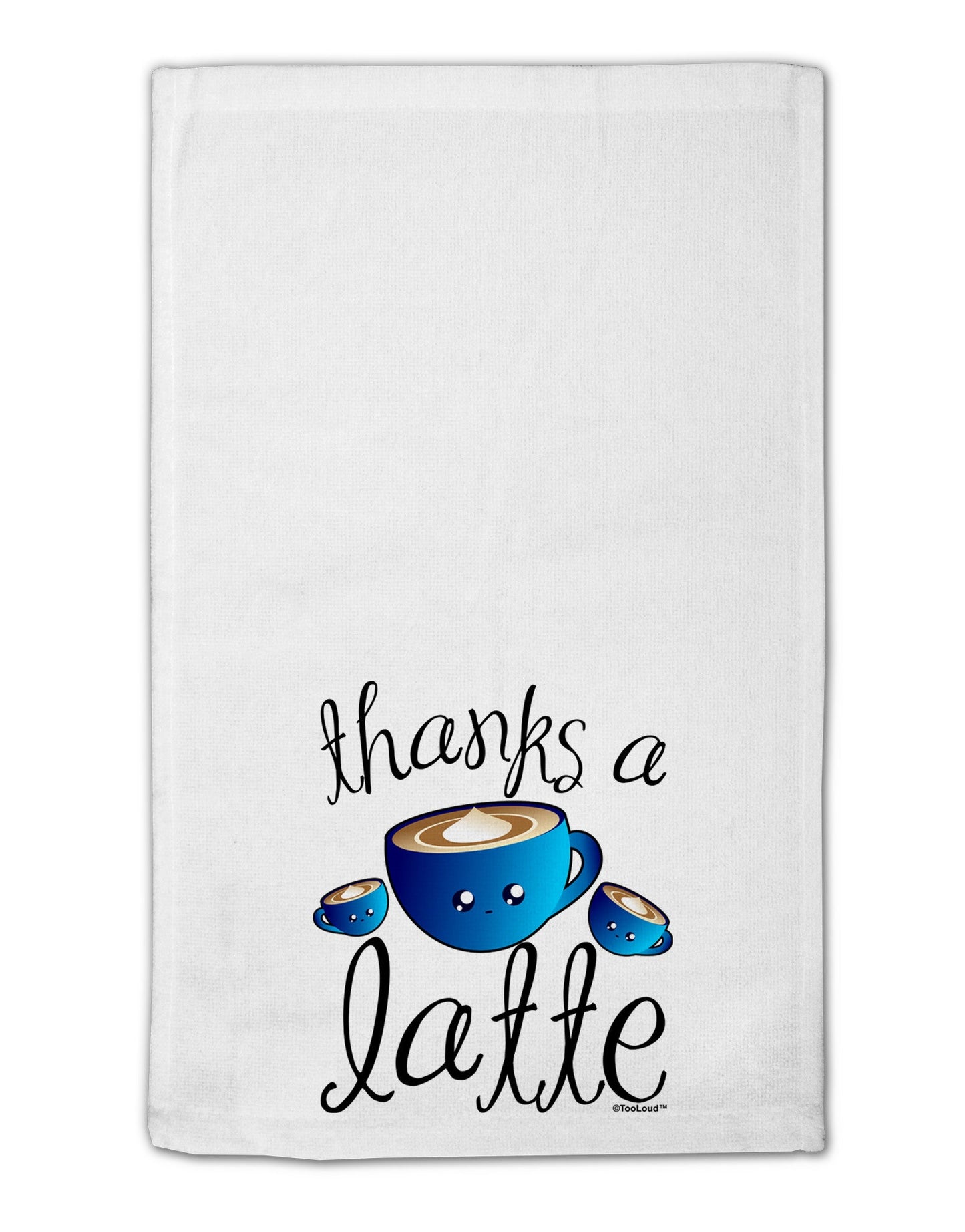 Thanks a Latte - Cute Mug 11"x18" Dish Fingertip Towel-Fingertip Towel-TooLoud-White-Davson Sales