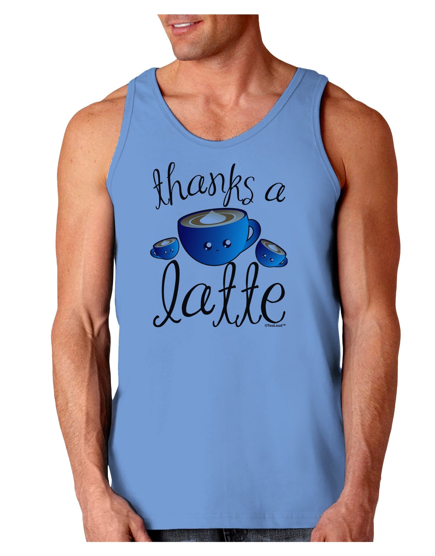 Thanks a Latte - Cute Mug Loose Tank Top-Loose Tank Top-TooLoud-CarolinaBlue-Small-Davson Sales