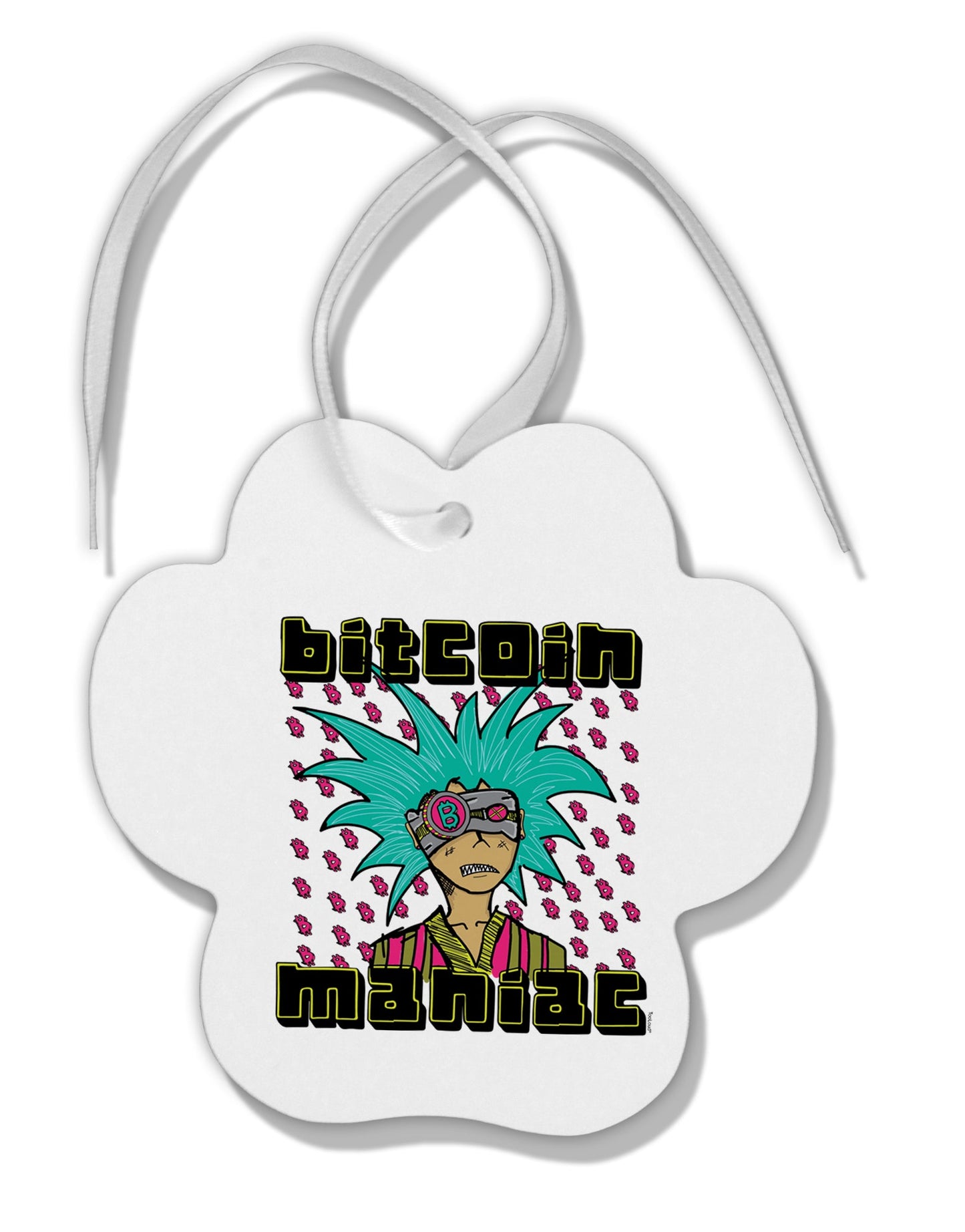 TooLoud Bitcoin Maniac Crypto Paw Print Shaped Ornament-Ornament-TooLoud-Davson Sales