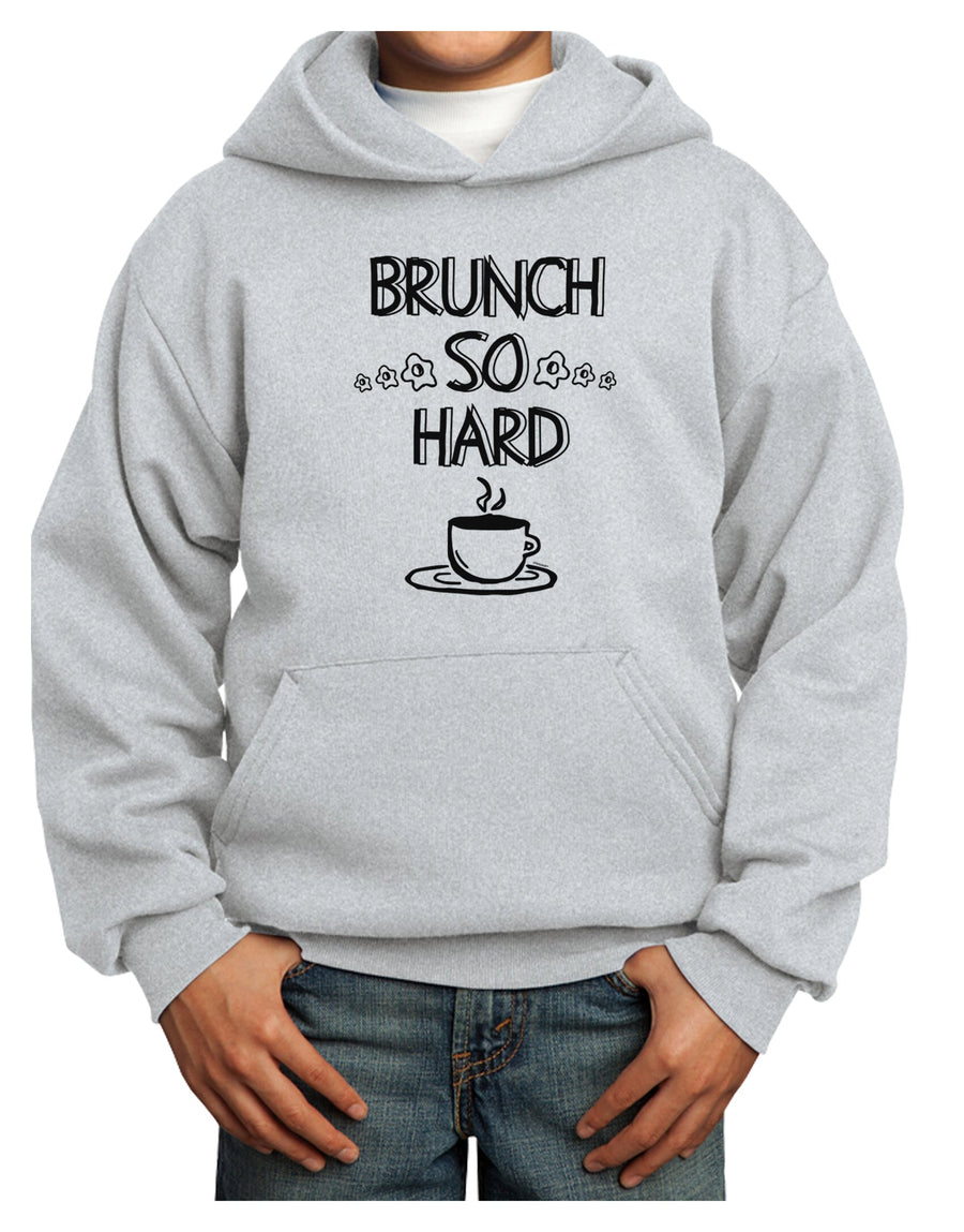 TooLoud Brunch So Hard Eggs and Coffee Youth Hoodie Pullover Sweatshirt-Youth Hoodie-TooLoud-White-XS-Davson Sales