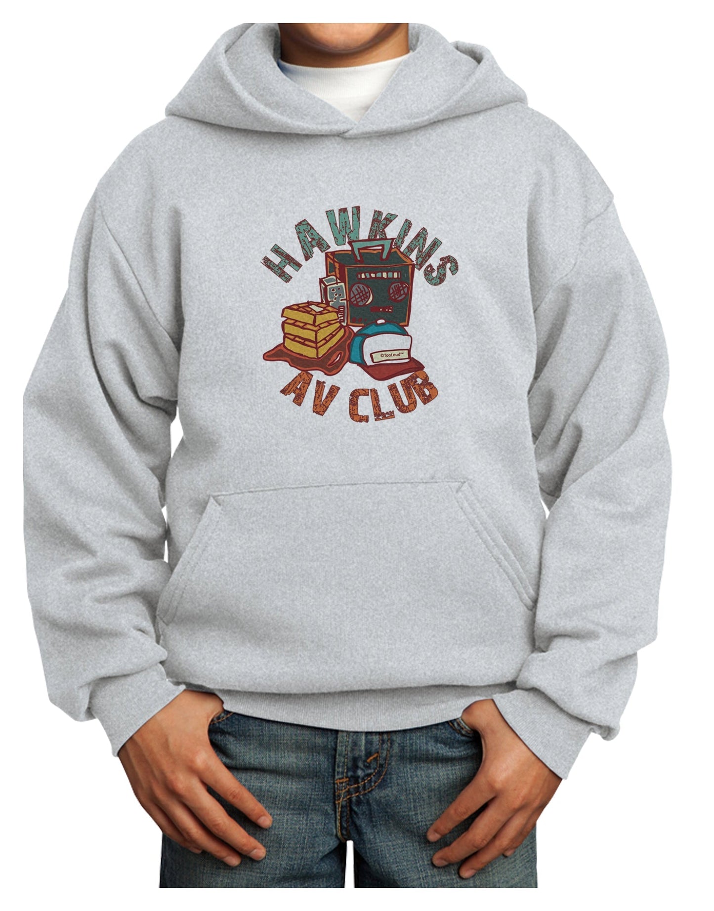 TooLoud Hawkins AV Club Youth Hoodie Pullover Sweatshirt-Youth Hoodie-TooLoud-Ash-XS-Davson Sales