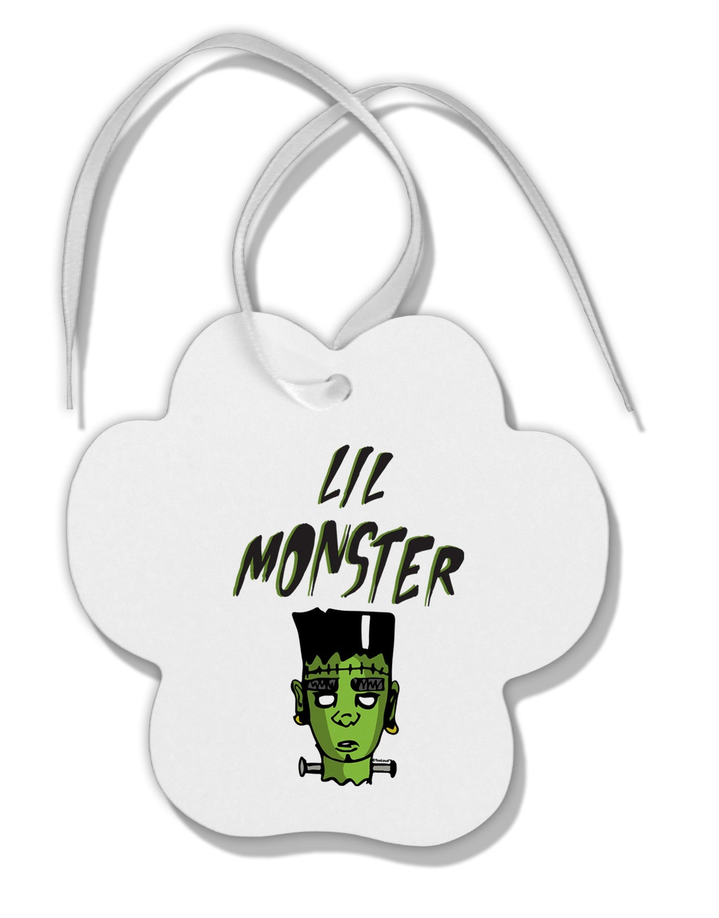 TooLoud Lil Monster Frankenstenstein Paw Print Shaped Ornament-Ornament-TooLoud-Davson Sales