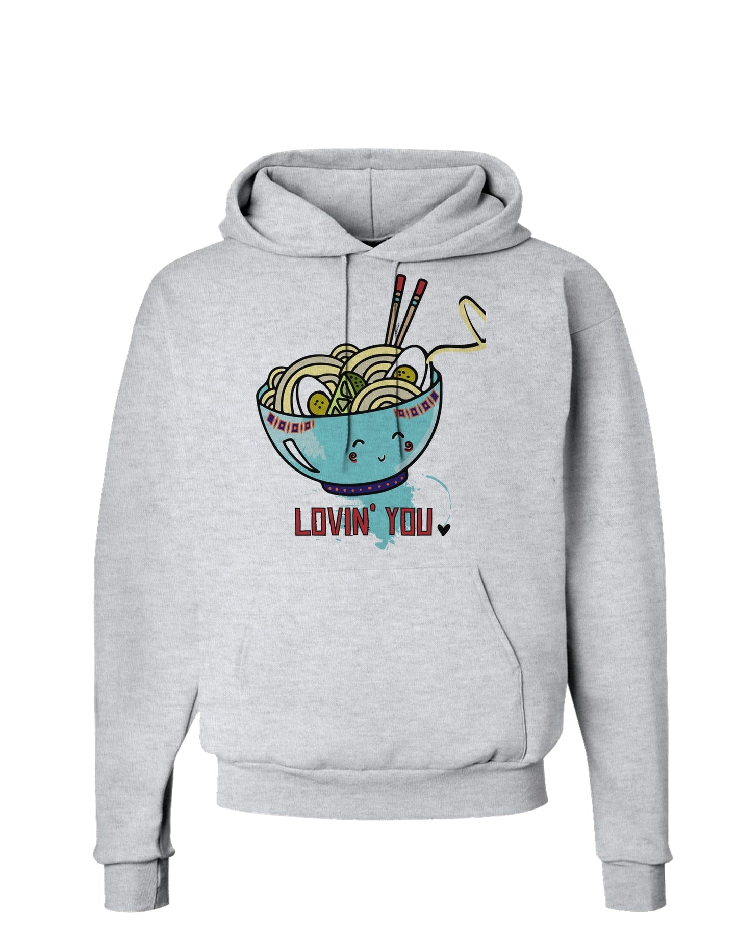 TooLoud Matching Lovin You Blue Pho Bowl Adult Hoodie Sweatshirt-Hoodie-TooLoud-AshGray-Small-Davson Sales