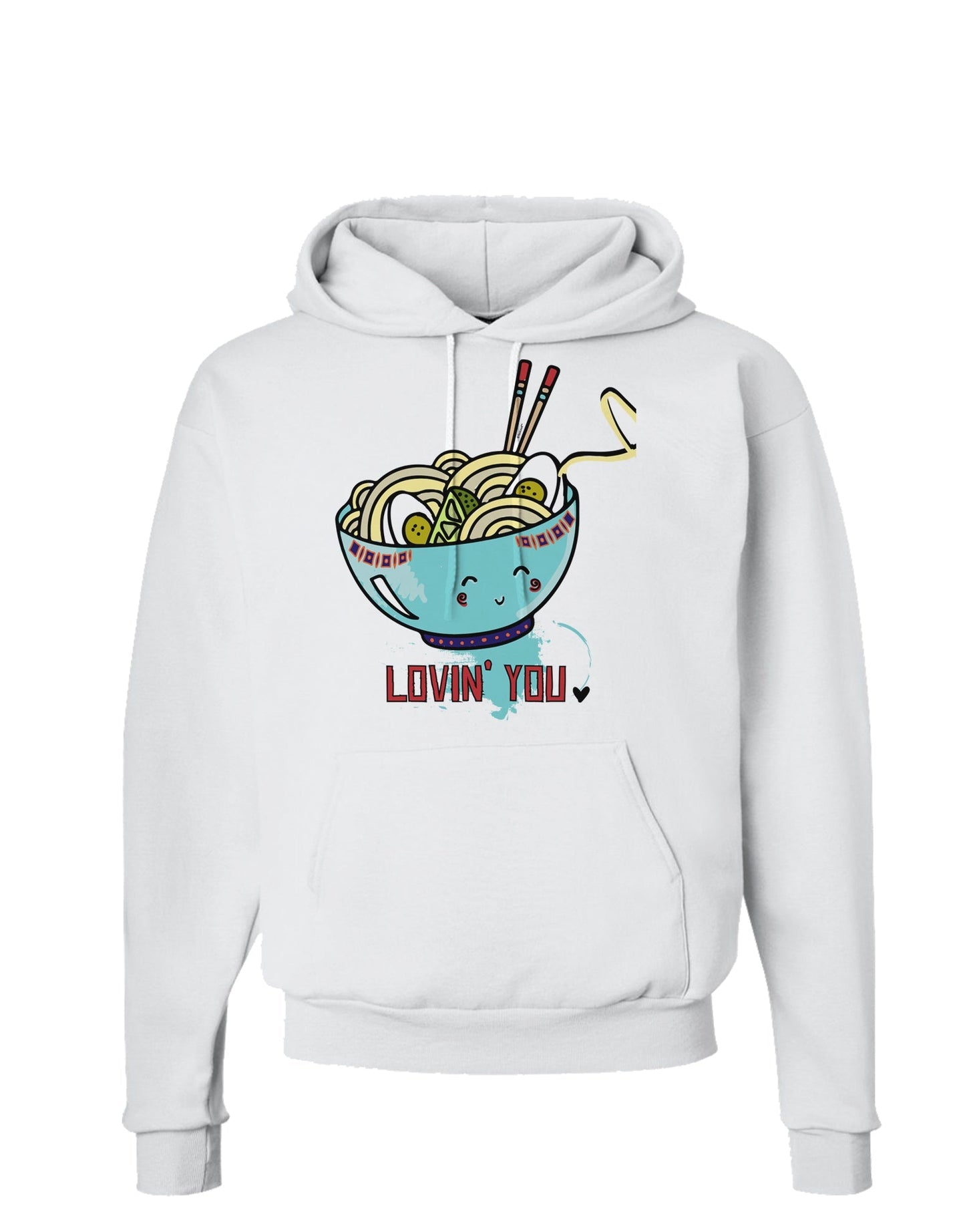 TooLoud Matching Lovin You Blue Pho Bowl Adult Hoodie Sweatshirt-Hoodie-TooLoud-White-Small-Davson Sales