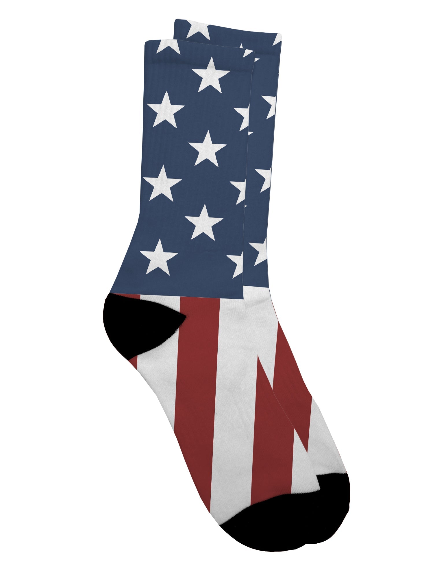 TooLoud Presents: Exquisite Stars and Stripes American Flag Adult Crew Socks - A Captivating All Over Print-Socks-TooLoud-White-Ladies-4-6-Davson Sales
