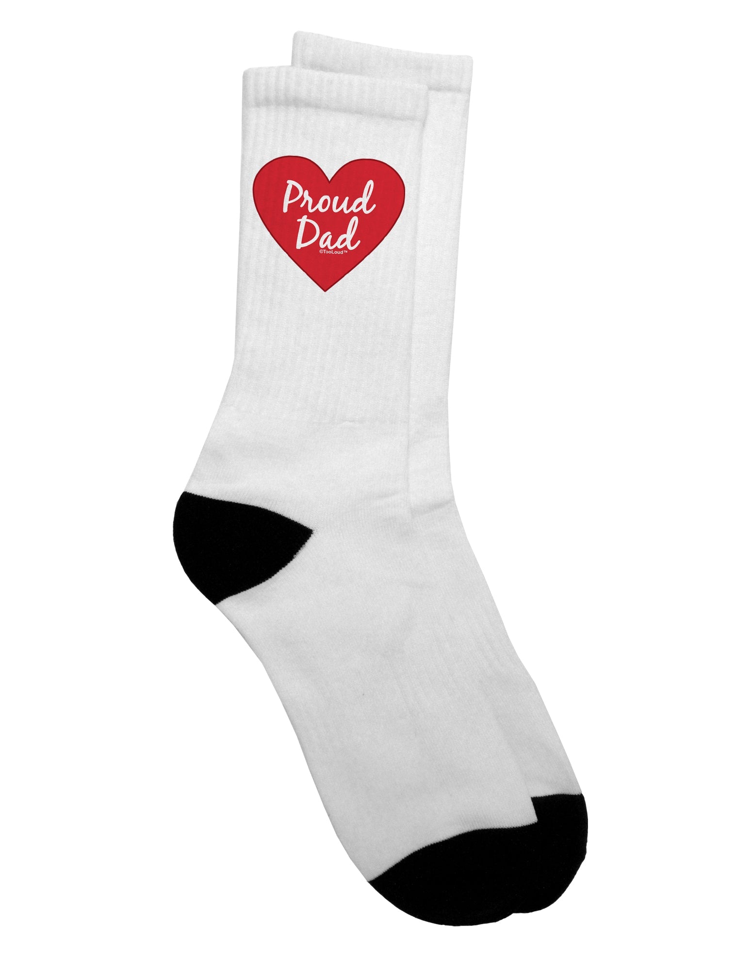 TooLoud presents the Exquisite Proud Dad Heart Adult Crew Socks - TooLoud-Socks-TooLoud-White-Ladies-4-6-Davson Sales