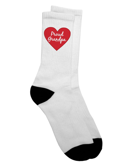 TooLoud presents the Exquisite Proud Grandpa Heart Adult Crew Socks - TooLoud-Socks-TooLoud-White-Ladies-4-6-Davson Sales