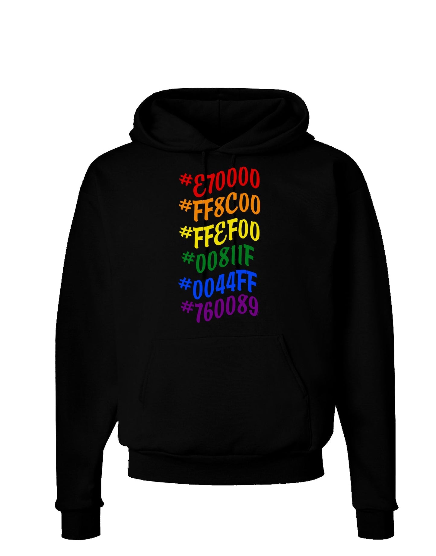 TooLoud Pride Flag Hex Code Dark Dark Hoodie Sweatshirt-Hoodie-TooLoud-Black-Small-Davson Sales