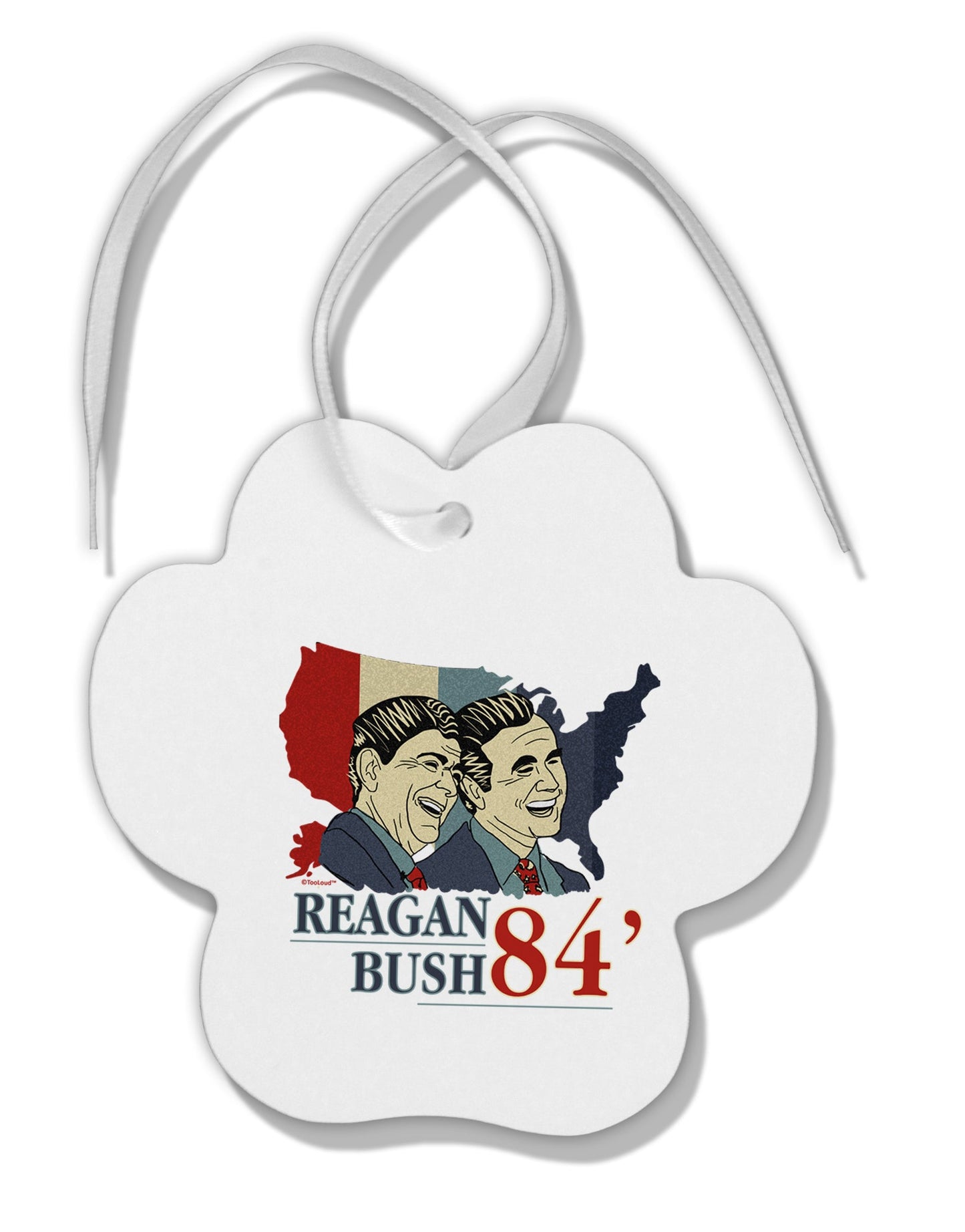 TooLoud REAGAN BUSH 84 Paw Print Shaped Ornament-Ornament-TooLoud-Davson Sales