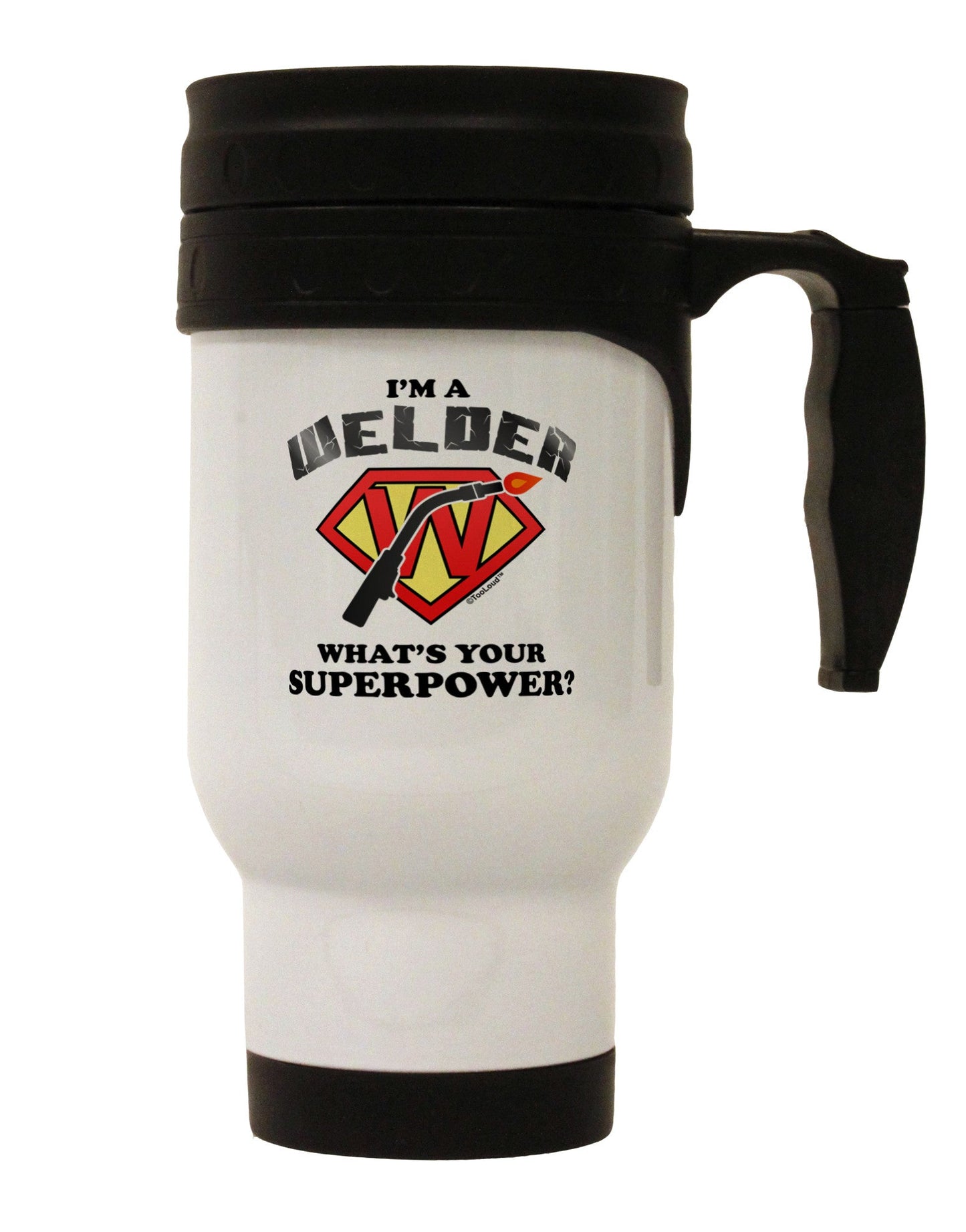 TooLoud Welder - Superpower Stainless Steel 14oz Travel Mug-Travel Mugs-TooLoud-White-Davson Sales