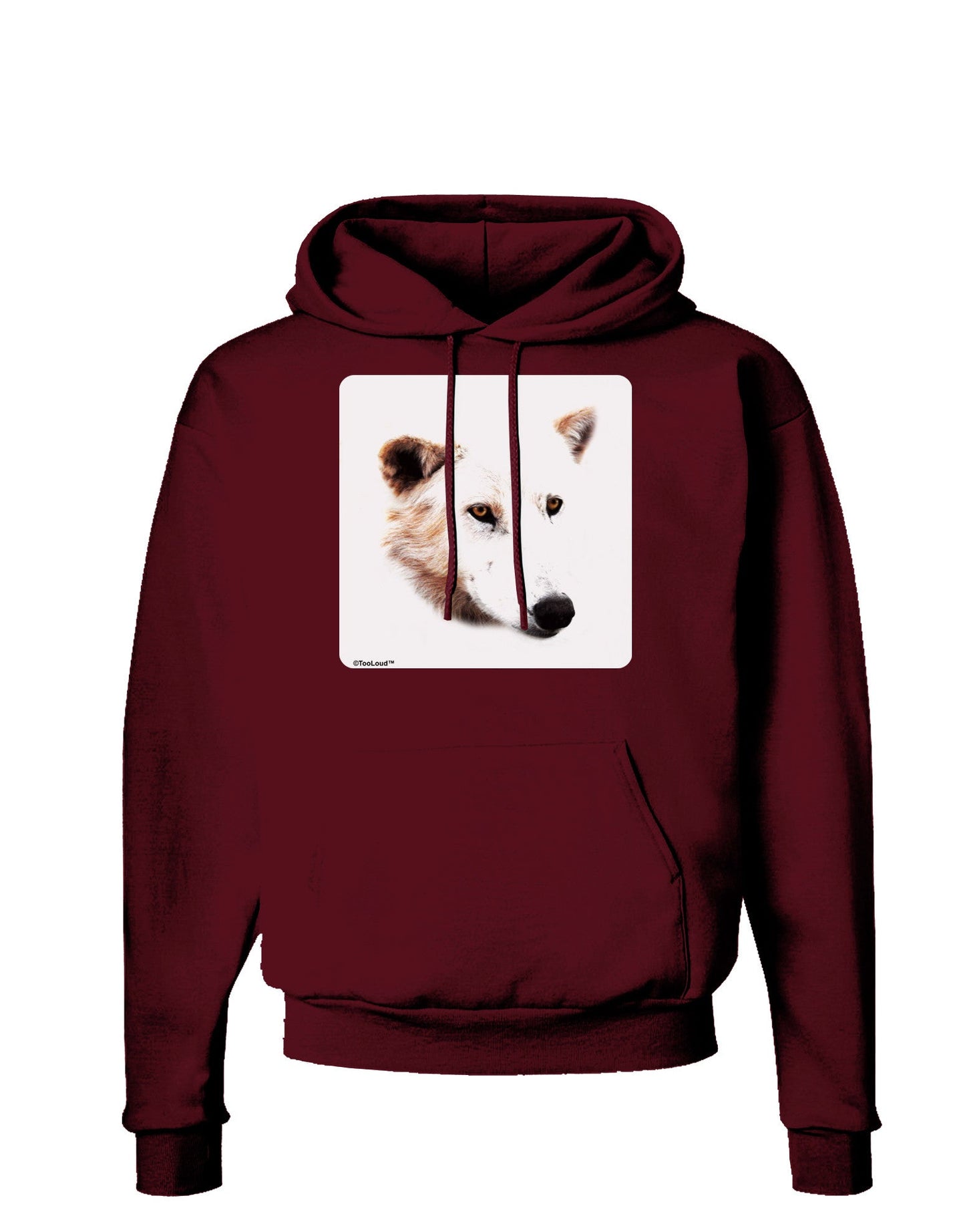 TooLoud White Wolf Head Cutout Dark Hoodie Sweatshirt-Hoodie-TooLoud-Maroon-Small-Davson Sales