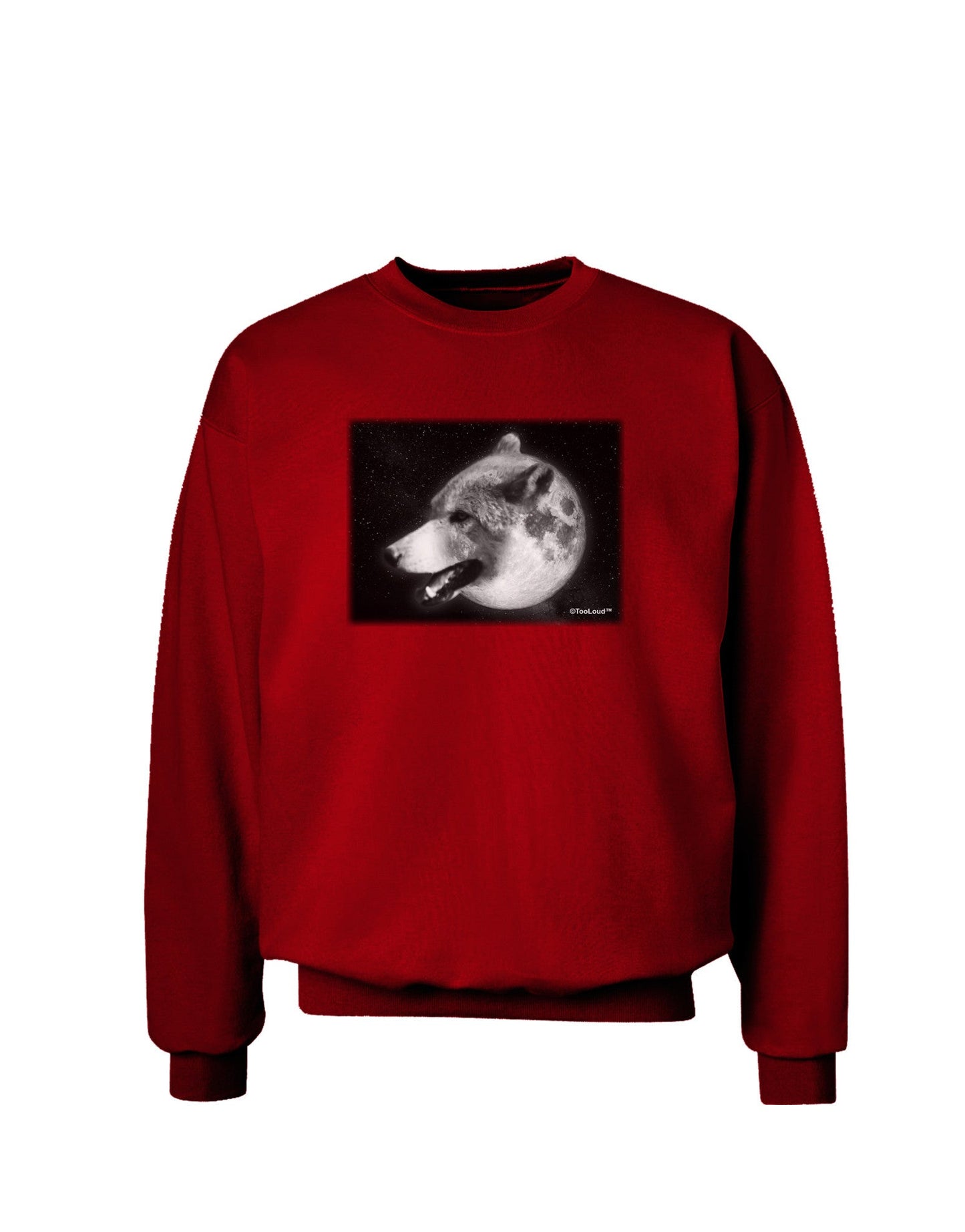 TooLoud White Wolf Moon Adult Dark Sweatshirt-Sweatshirts-TooLoud-Deep-Red-Small-Davson Sales