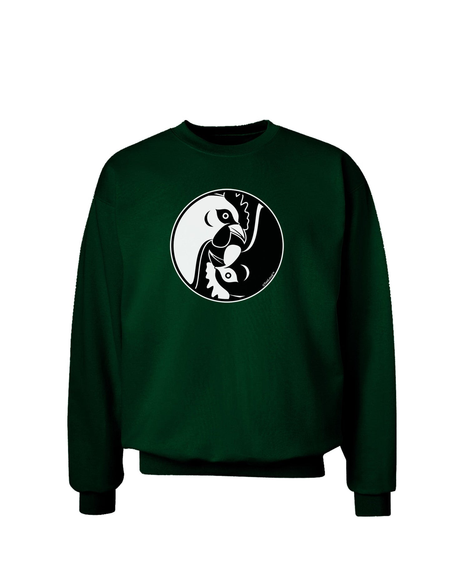 TooLoud Yin Yang Chicken Adult Dark Sweatshirt-Sweatshirts-TooLoud-Deep-Forest-Green-Small-Davson Sales