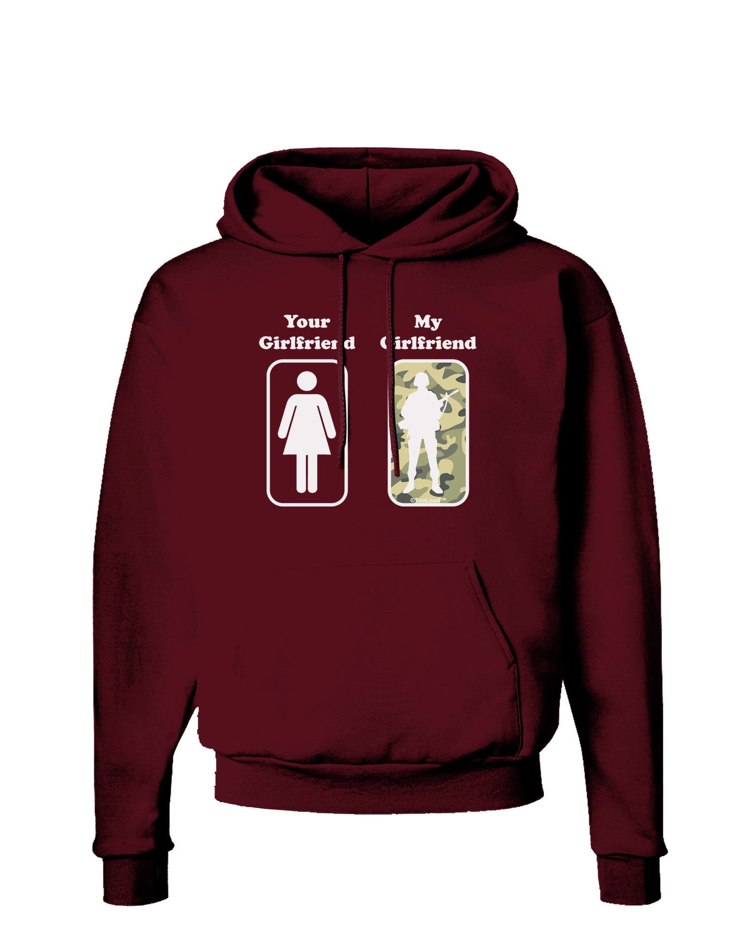 TooLoud Your Girlfriend My Girlfriend Military Dark Hoodie Sweatshirt-Hoodie-TooLoud-Maroon-Small-Davson Sales