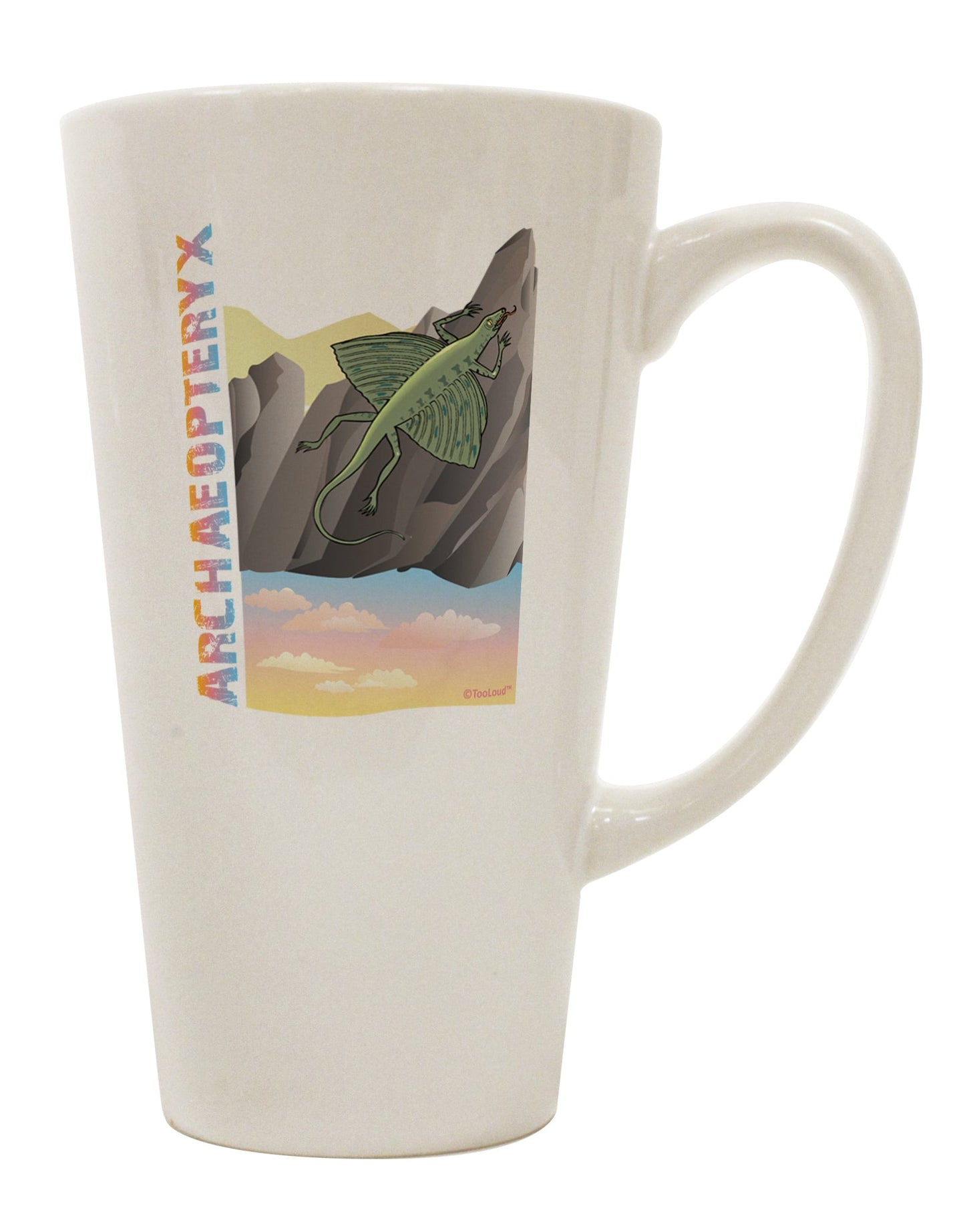TooLoud's Expertly Crafted Archaopteryx 16 Ounce Conical Latte Coffee Mug - Perfect for Coffee Connoisseurs-Conical Latte Mug-TooLoud-White-Davson Sales