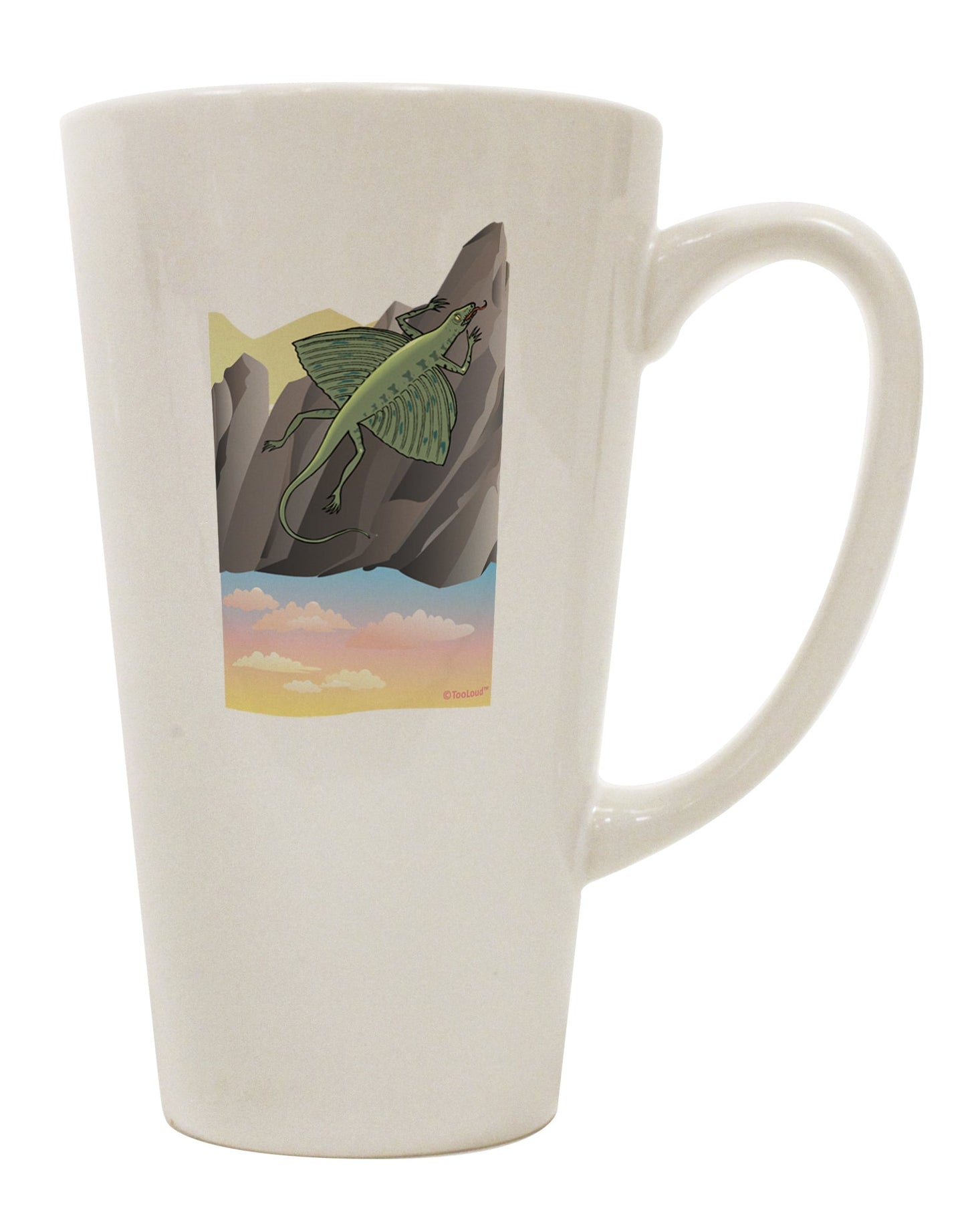 TooLoud's Exquisite Archaopteryx 16 Ounce Conical Latte Coffee Mug - Perfect for Discerning Drinkware Enthusiasts-Conical Latte Mug-TooLoud-White-Davson Sales