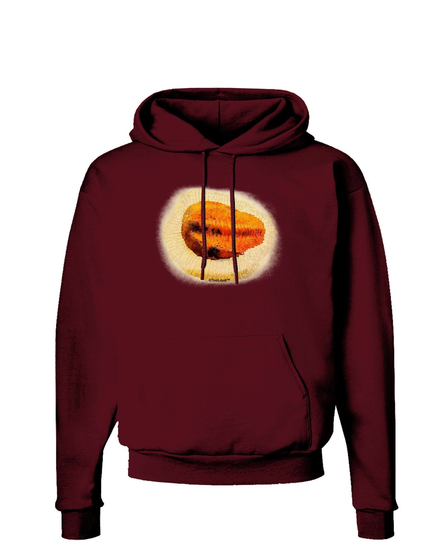 Trilobite Fossil Watercolor Dark Hoodie Sweatshirt-Hoodie-TooLoud-Maroon-Small-Davson Sales