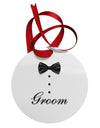 Tuxedo - Groom Circular Metal Ornament-Ornament-TooLoud-White-Davson Sales