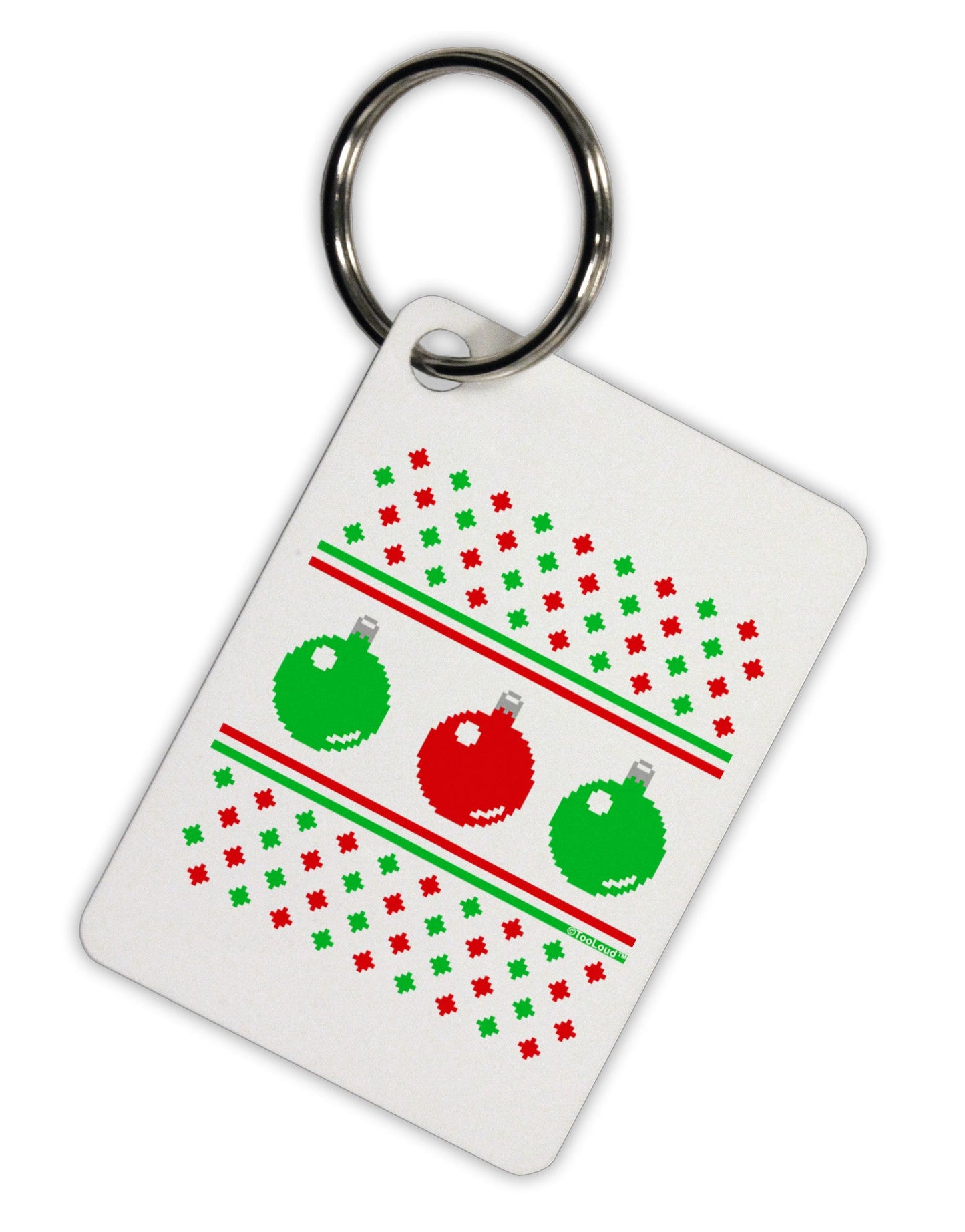 Ugly Christmas Sweater Ornaments Aluminum Keyring Tag-Ornament-TooLoud-White-Davson Sales