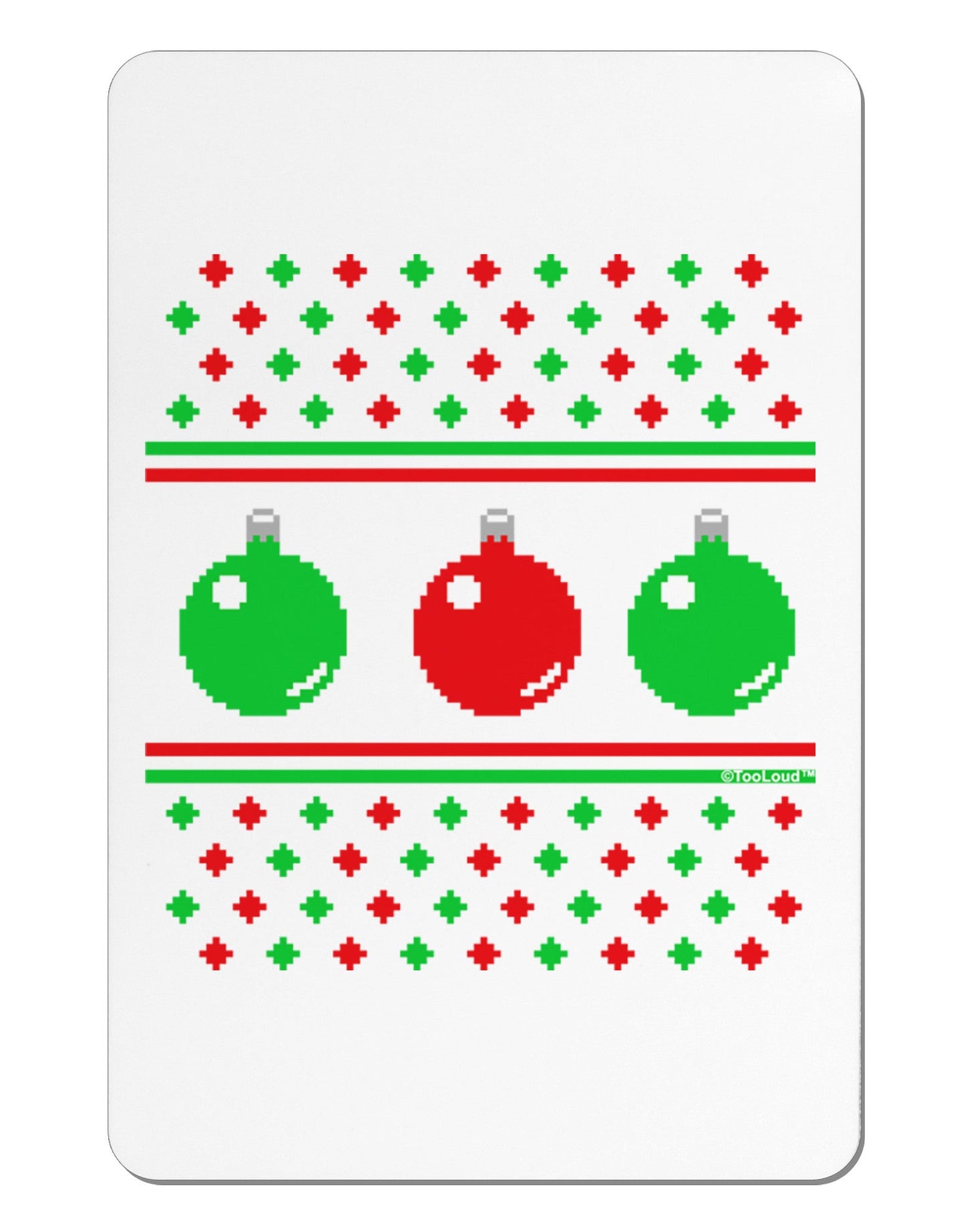 Ugly Christmas Sweater Ornaments Aluminum Magnet-Ornament-TooLoud-White-Davson Sales