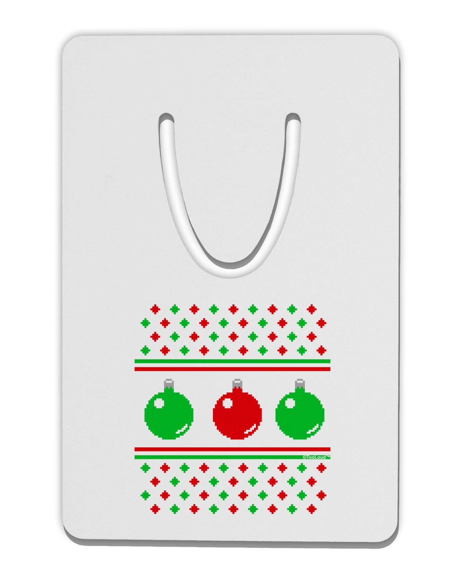 Ugly Christmas Sweater Ornaments Aluminum Paper Clip Bookmark-Ornament-TooLoud-White-Davson Sales