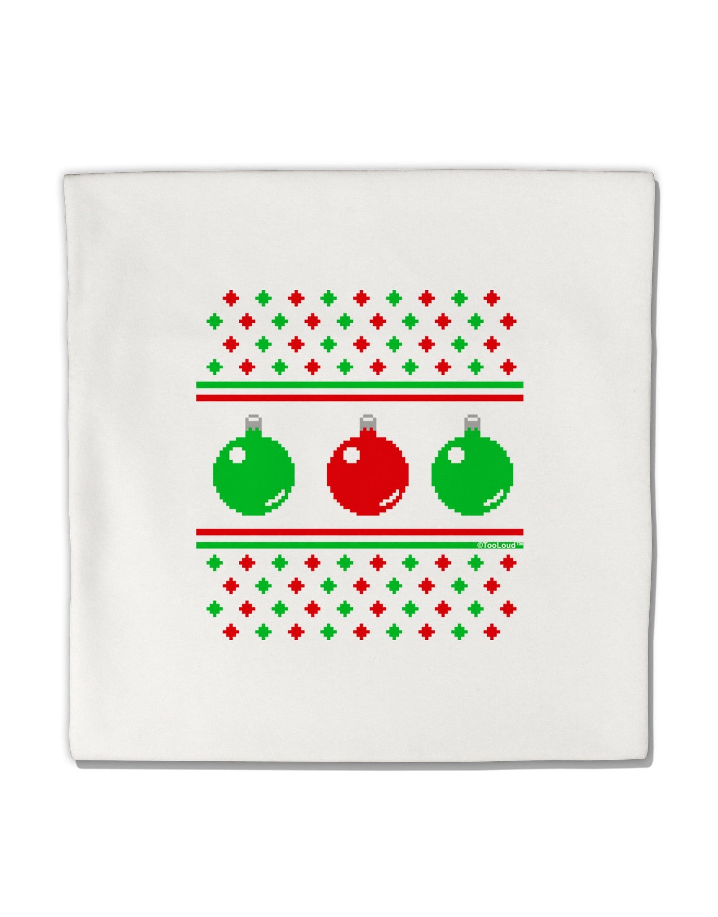 Ugly Christmas Sweater Ornaments Micro Fleece 14"x14" Pillow Sham-Ornament-TooLoud-White-Davson Sales