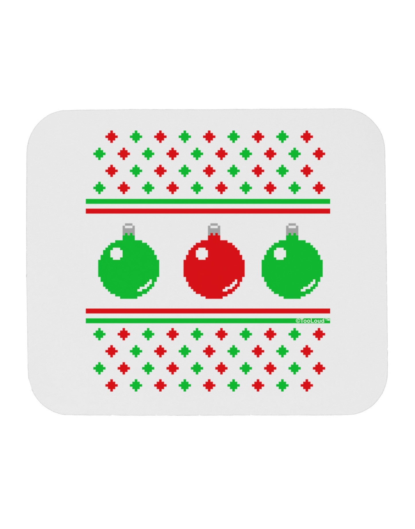 Ugly Christmas Sweater Ornaments Mousepad-Ornament-TooLoud-White-Davson Sales