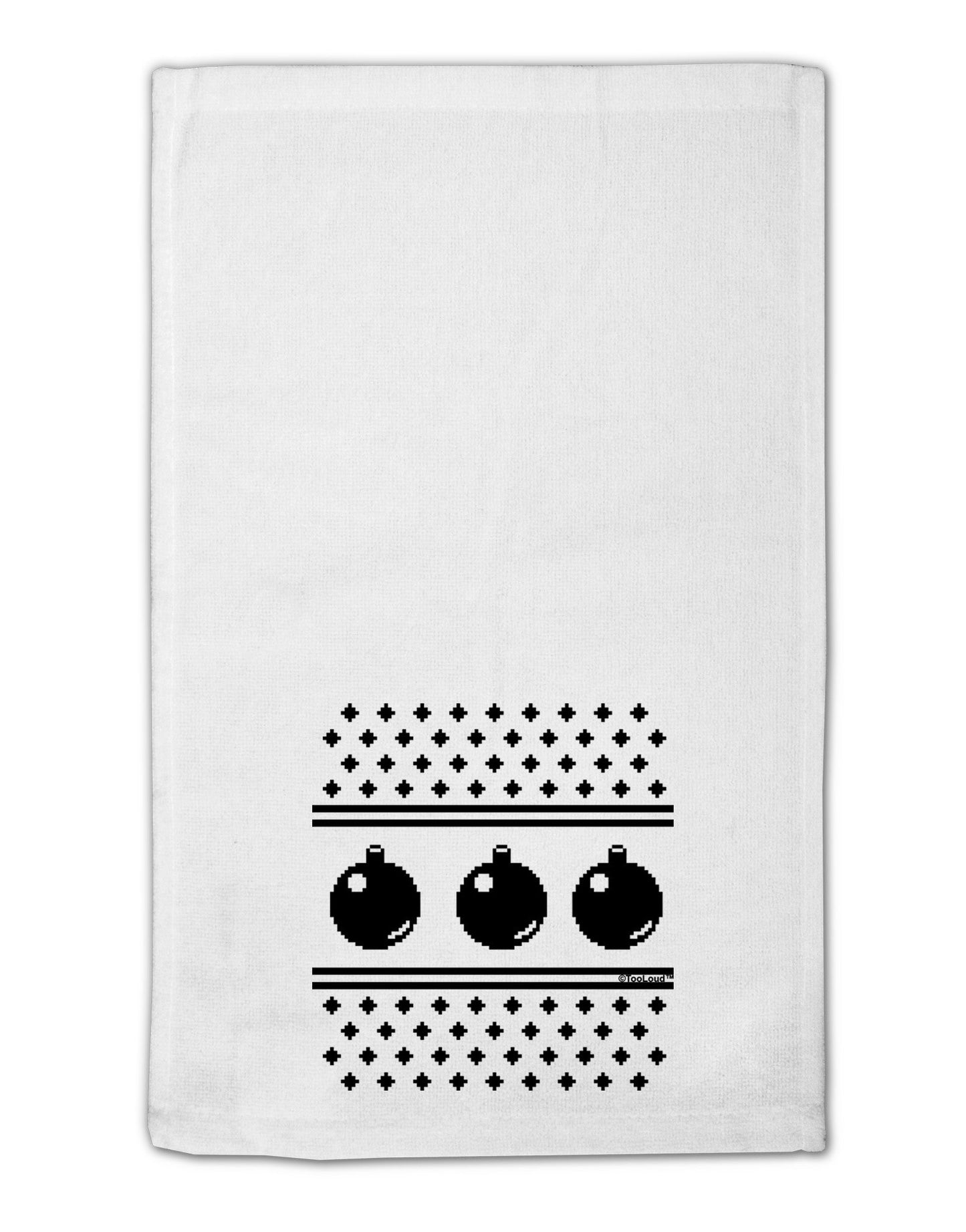 Ugly Sweater Ornaments BnW 11"x18" Dish Fingertip Towel-Fingertip Towel-TooLoud-White-Davson Sales