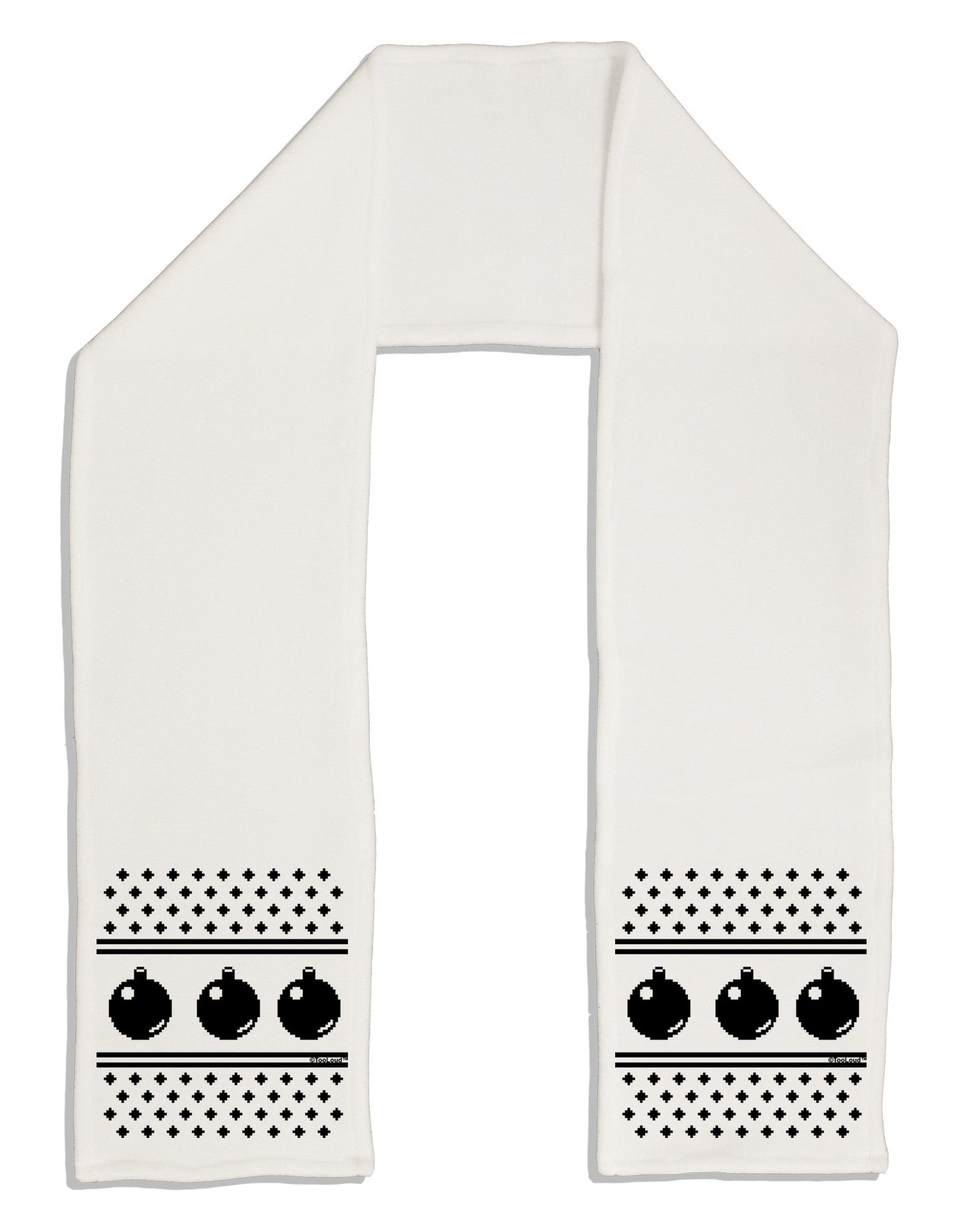 Ugly Sweater Ornaments BnW Adult Fleece 64" Scarf-Ornament-TooLoud-White-One-Size-Adult-Davson Sales