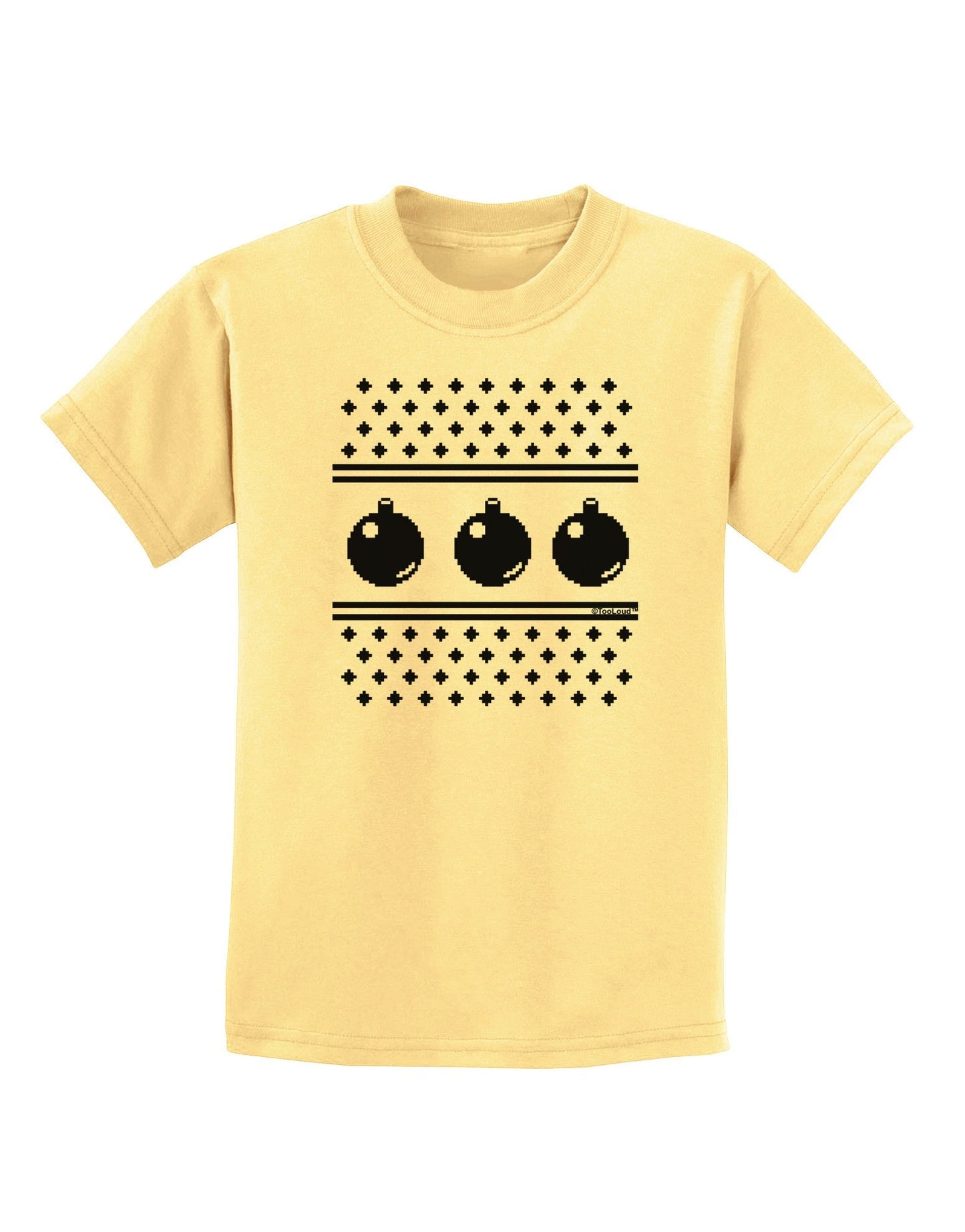 Ugly Sweater Ornaments BnW Childrens T-Shirt-Ornament-TooLoud-Daffodil-Yellow-X-Small-Davson Sales