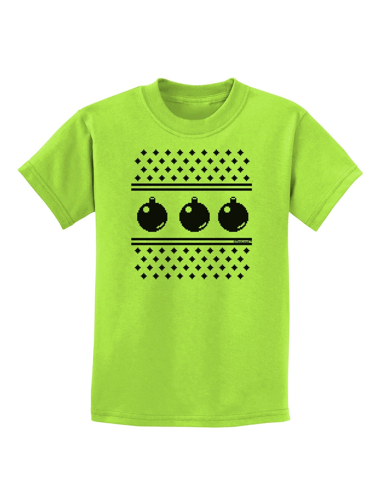 Ugly Sweater Ornaments BnW Childrens T-Shirt-Ornament-TooLoud-Lime-Green-X-Small-Davson Sales