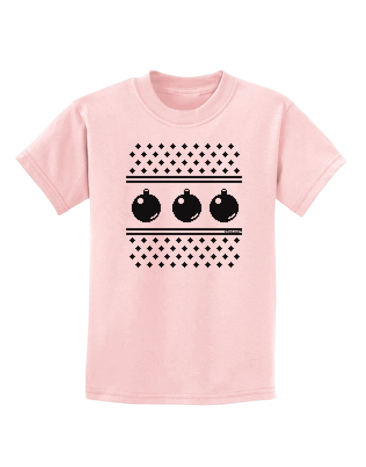 Ugly Sweater Ornaments BnW Childrens T-Shirt-Ornament-TooLoud-PalePink-X-Small-Davson Sales