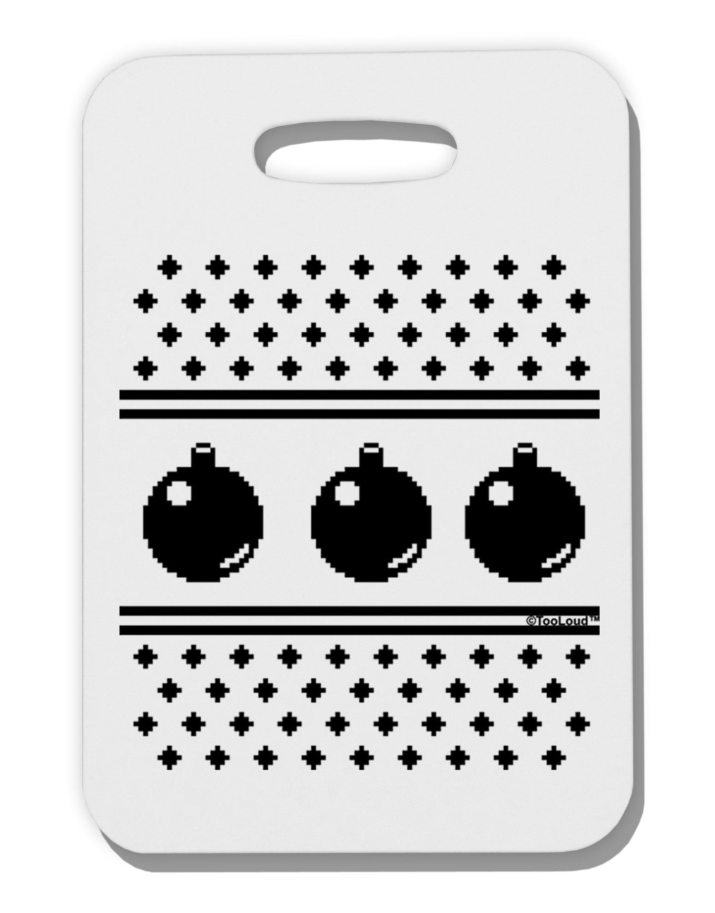 Ugly Sweater Ornaments BnW Thick Plastic Luggage Tag-Ornament-TooLoud-White-One Size-Davson Sales