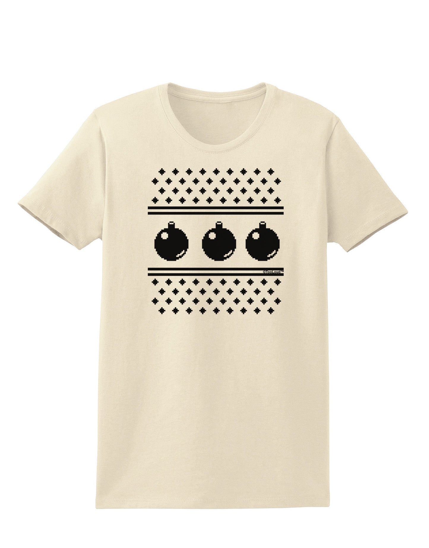 Ugly Sweater Ornaments BnW Womens T-Shirt-Ornament-TooLoud-Natural-X-Small-Davson Sales