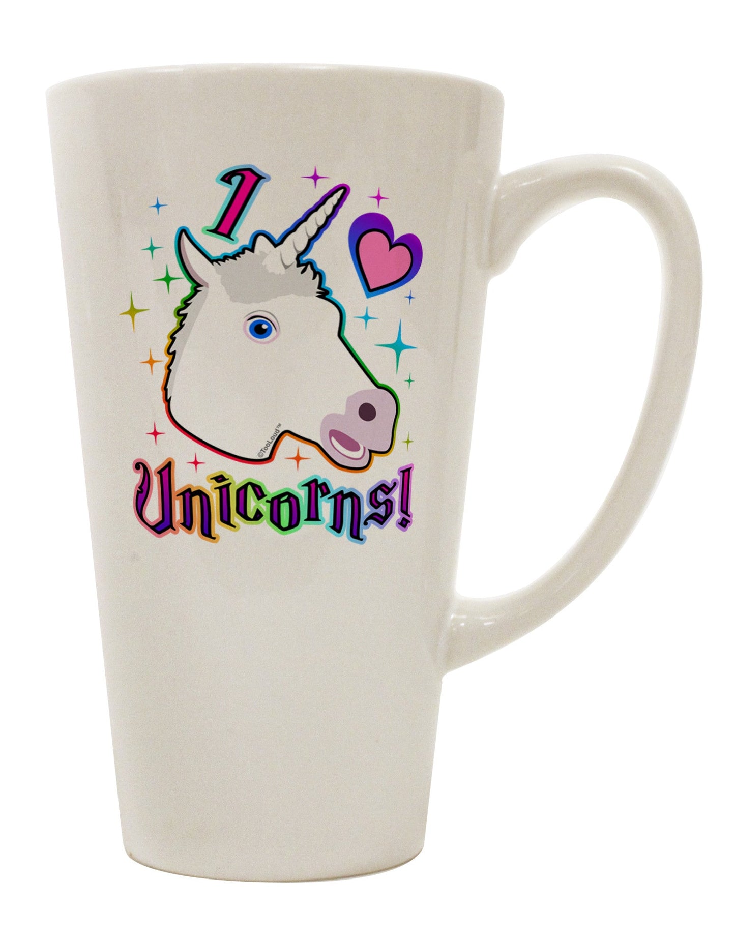 Unicorn-Inspired 16 Ounce Conical Latte Coffee Mug - Perfect for Enthusiasts of Mythical Creatures TooLoud-Conical Latte Mug-TooLoud-White-Davson Sales
