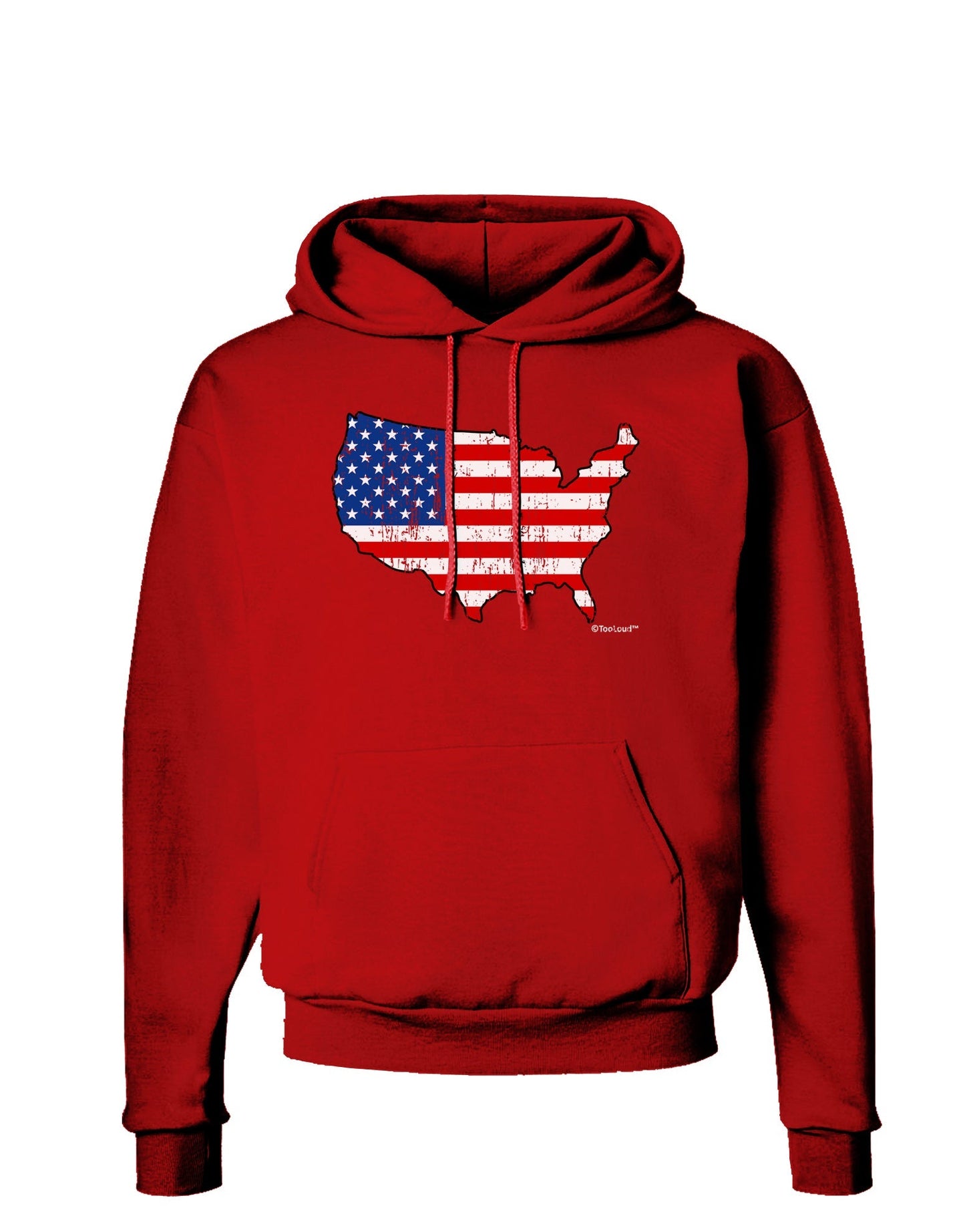 United States Cutout - American Flag Distressed Dark Hoodie Sweatshirt by TooLoud-Hoodie-TooLoud-Red-Small-Davson Sales