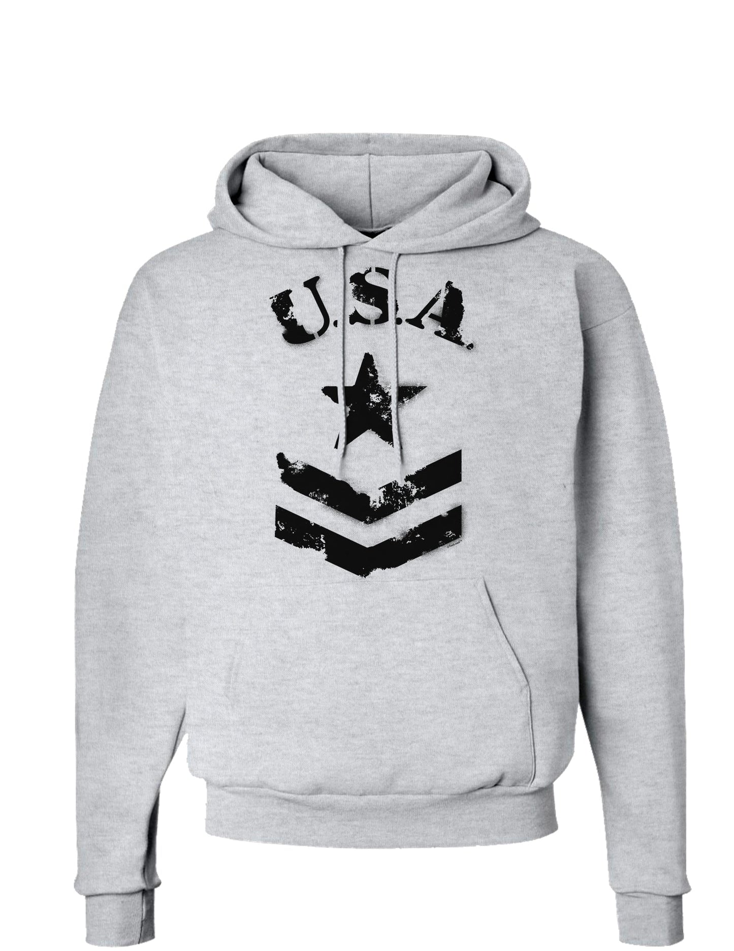 USA Military Star Stencil Logo Hoodie Sweatshirt-Hoodie-TooLoud-AshGray-Small-Davson Sales