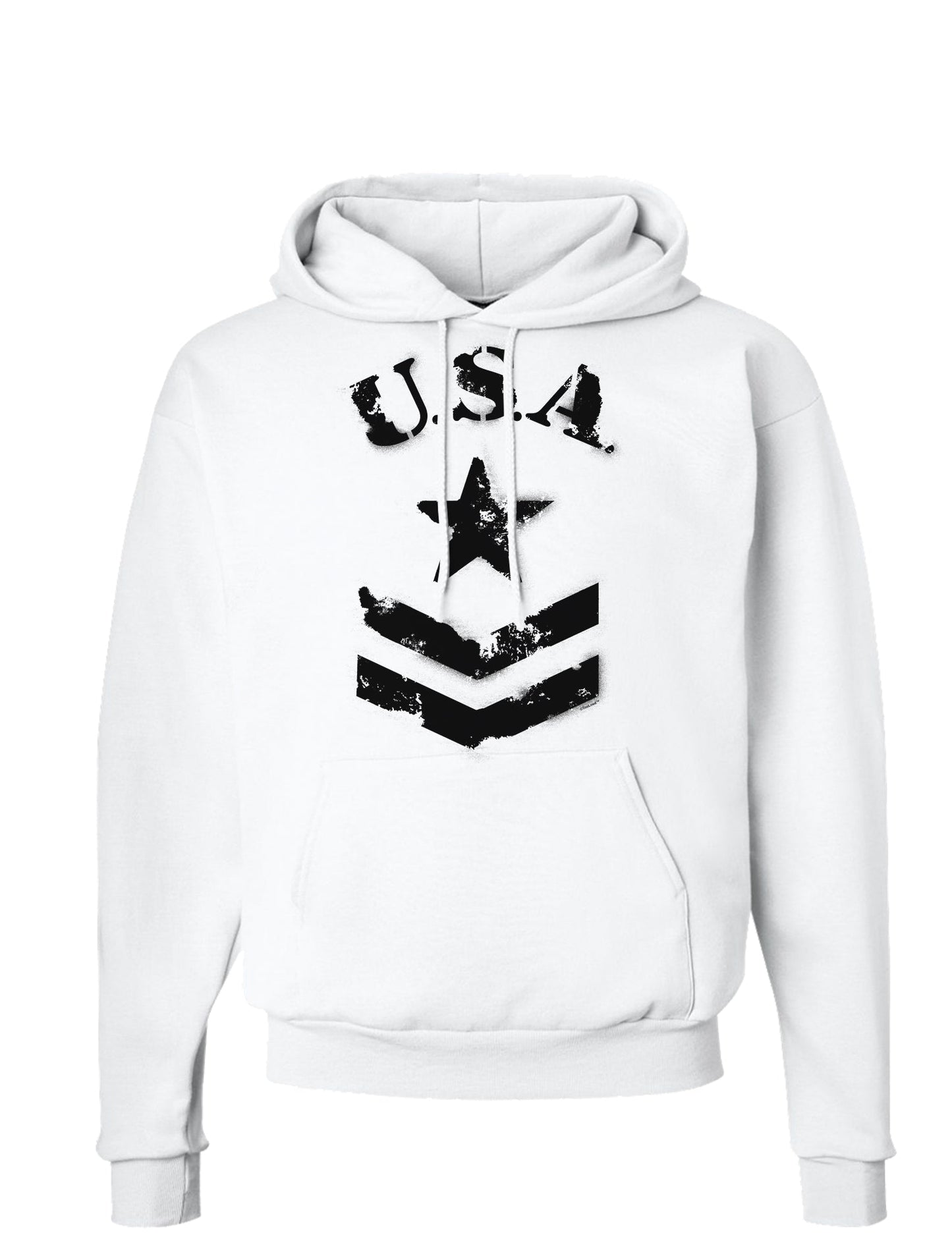 USA Military Star Stencil Logo Hoodie Sweatshirt-Hoodie-TooLoud-White-Small-Davson Sales