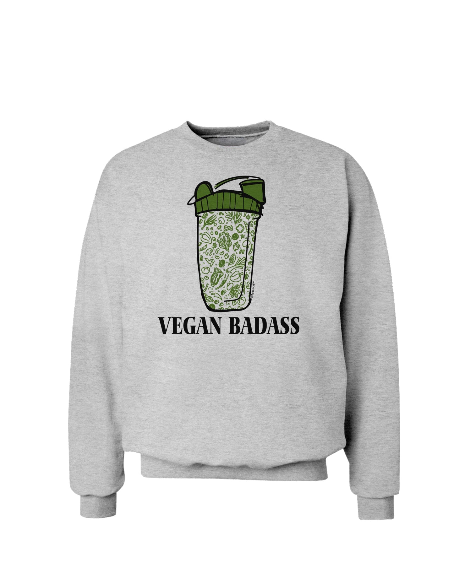Vegan Badass Bottle Print Sweatshirt-Sweatshirts-TooLoud-AshGray-Small-Davson Sales