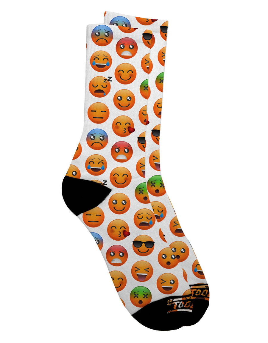 Vibrant Assortment of Emojis AOP Adult Crew Socks - All Over Print TooLoud-Socks-TooLoud-White-Ladies-4-6-Davson Sales