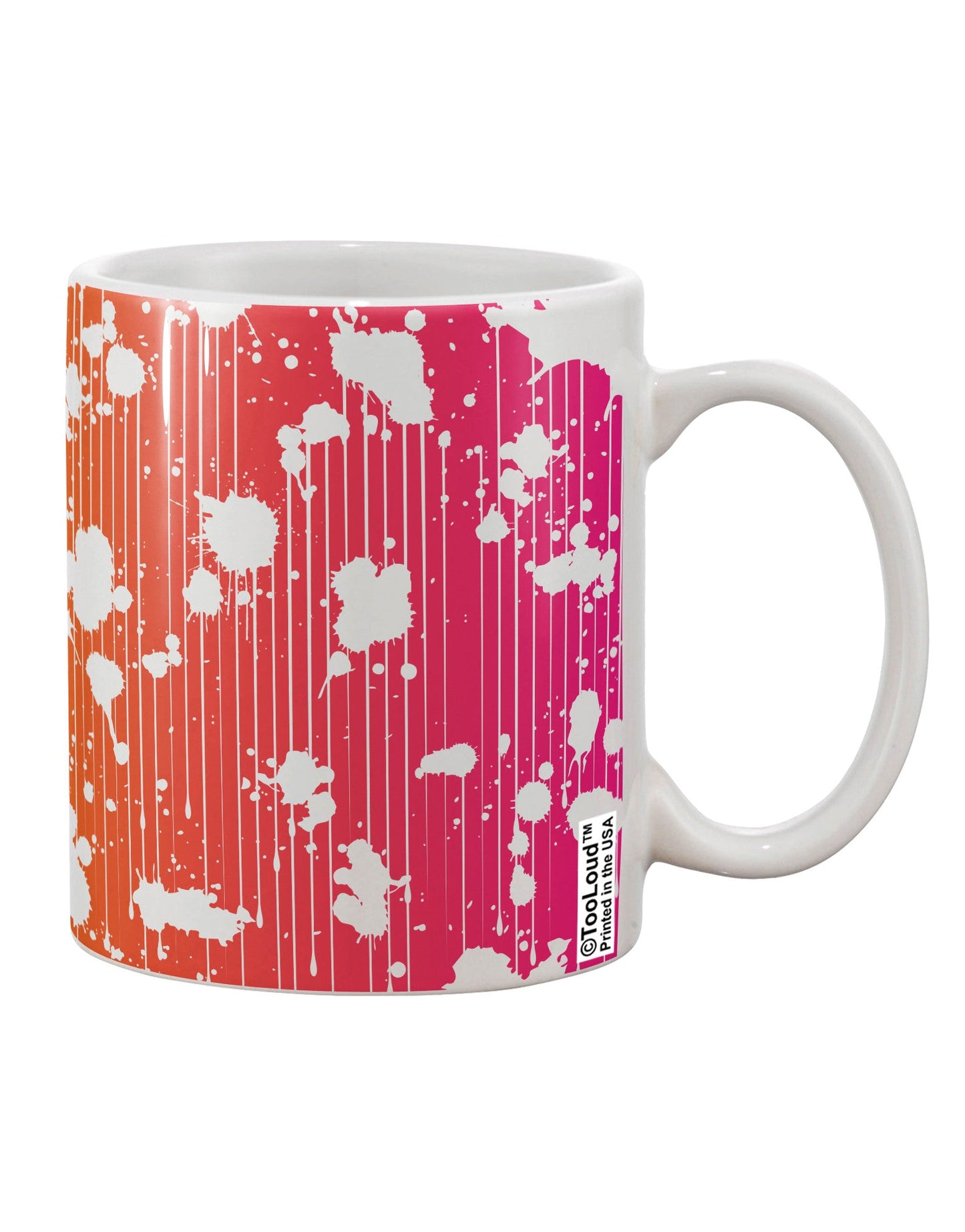 Vibrant Orange Pink Splatter AOP 11 oz Coffee Mug - Expertly Crafted Drinkware TooLoud-11 OZ Coffee Mug-TooLoud-White-Davson Sales