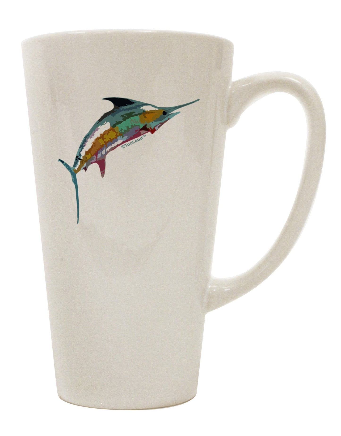 Vibrant Vector Swordfish 16 oz Conical Latte Coffee Mug - TooLoud-Conical Latte Mug-TooLoud-White-Davson Sales