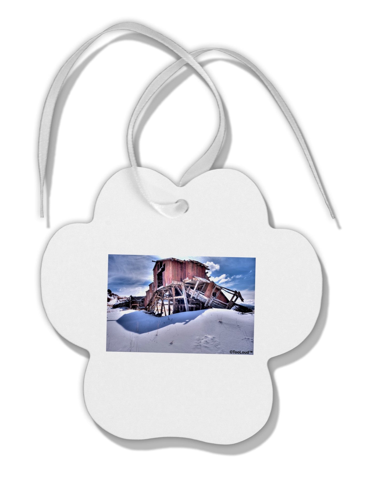 Victor Mines Colorado Paw Print Shaped Ornament-Ornament-TooLoud-White-Davson Sales