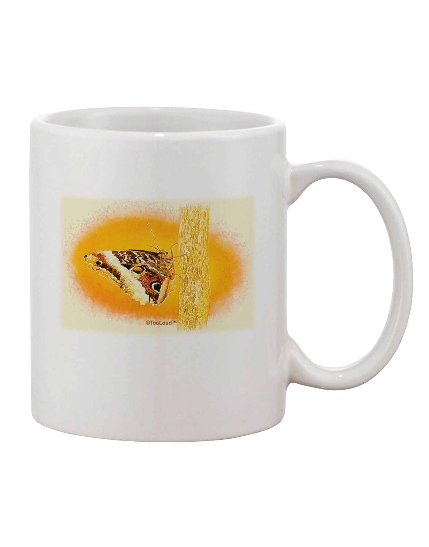 Watercolor Owl Moth Printed 11 oz Coffee Mug - Expertly Crafted Drinkware-11 OZ Coffee Mug-TooLoud-White-Davson Sales