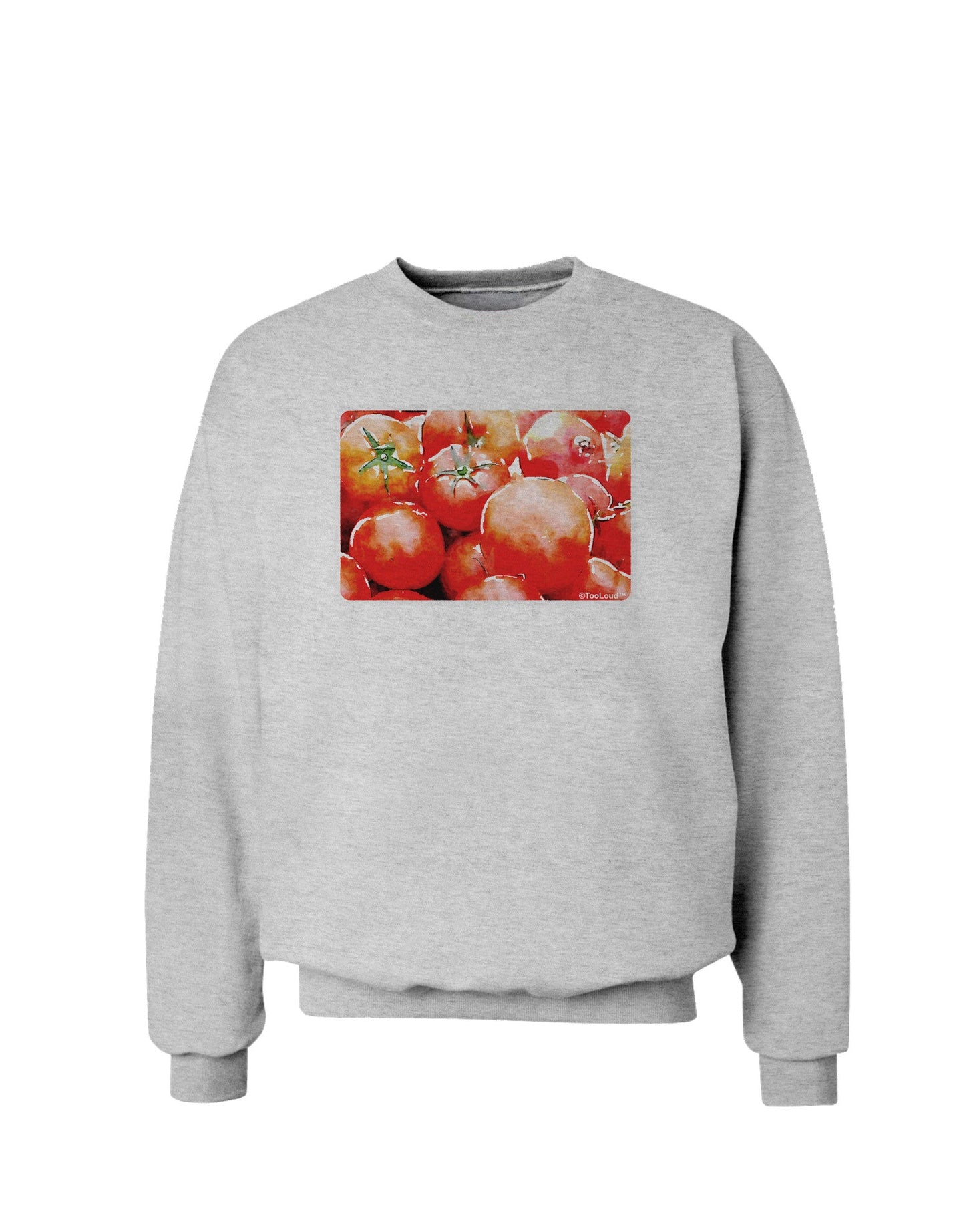 Watercolor Tomatoes Sweatshirt-Sweatshirts-TooLoud-AshGray-Small-Davson Sales