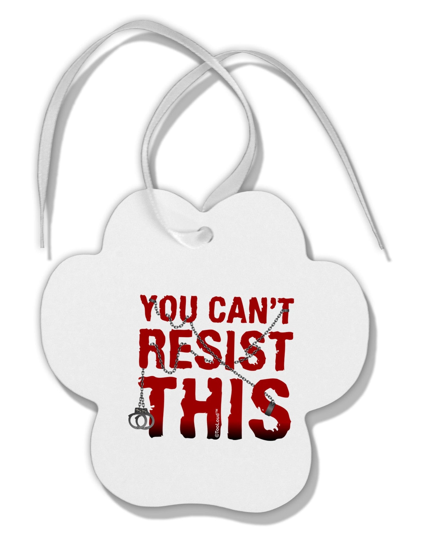 You Can't Resist This Paw Print Shaped Ornament-Ornament-TooLoud-White-Davson Sales
