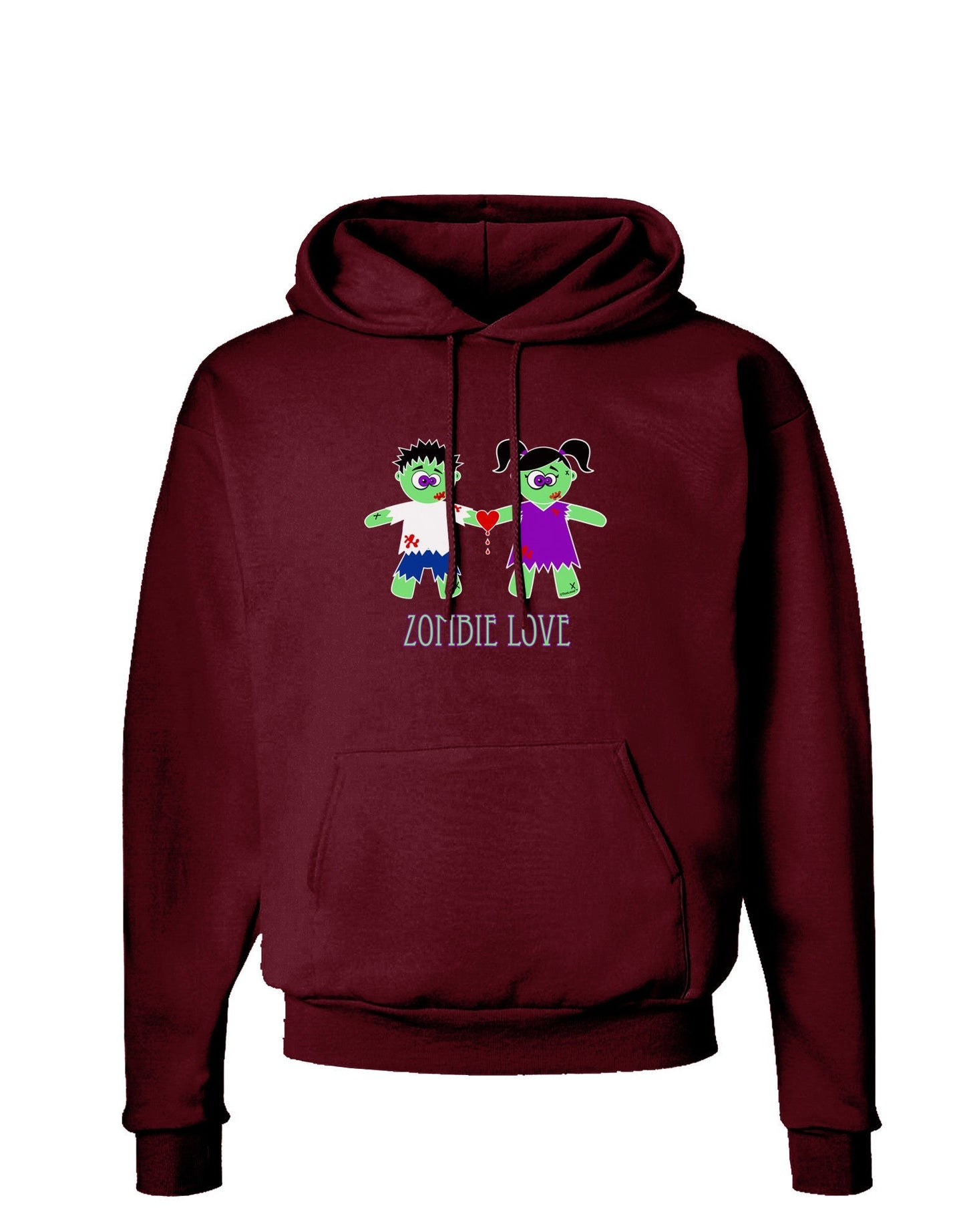 Zombie Love Couple Halloween Dark Hoodie Sweatshirt-Hoodie-TooLoud-Maroon-Small-Davson Sales